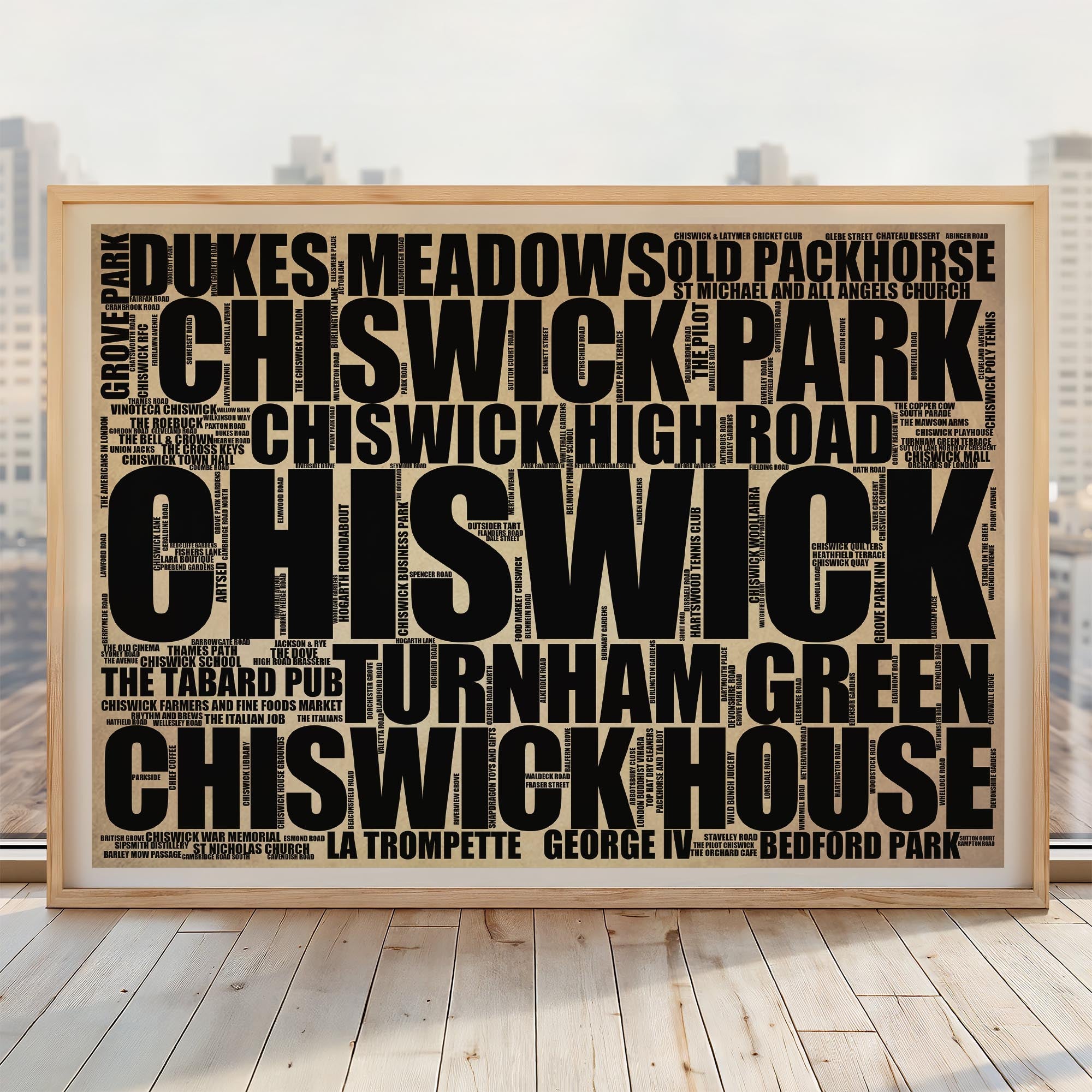 Chiswick - Premium Typographic Word Cloud Prints, Posters & Gifts