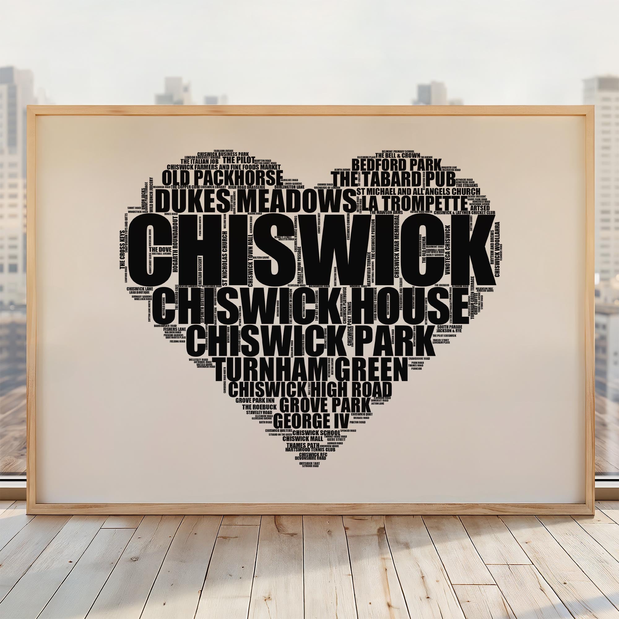 Chiswick - Premium Typographic Word Cloud Prints, Posters & Gifts