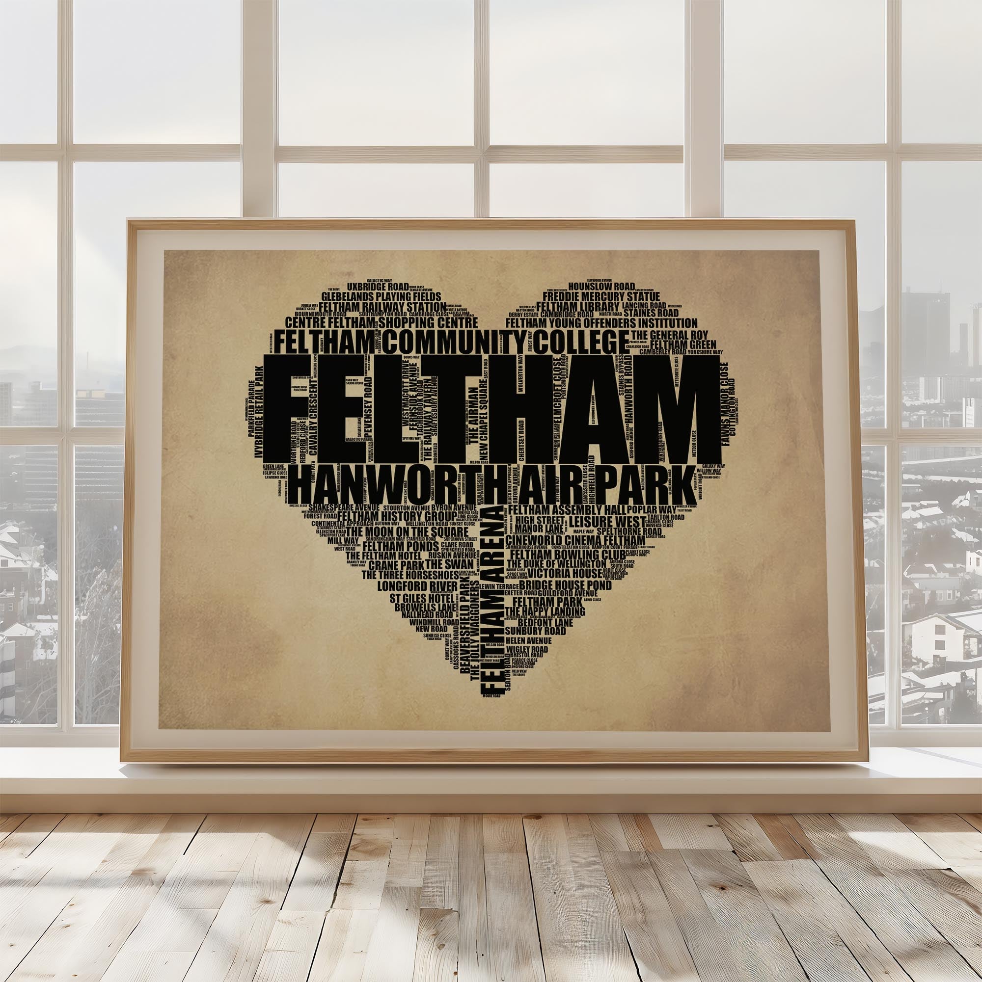 Feltham - Premium Typographic Word Cloud Prints, Posters & Gifts