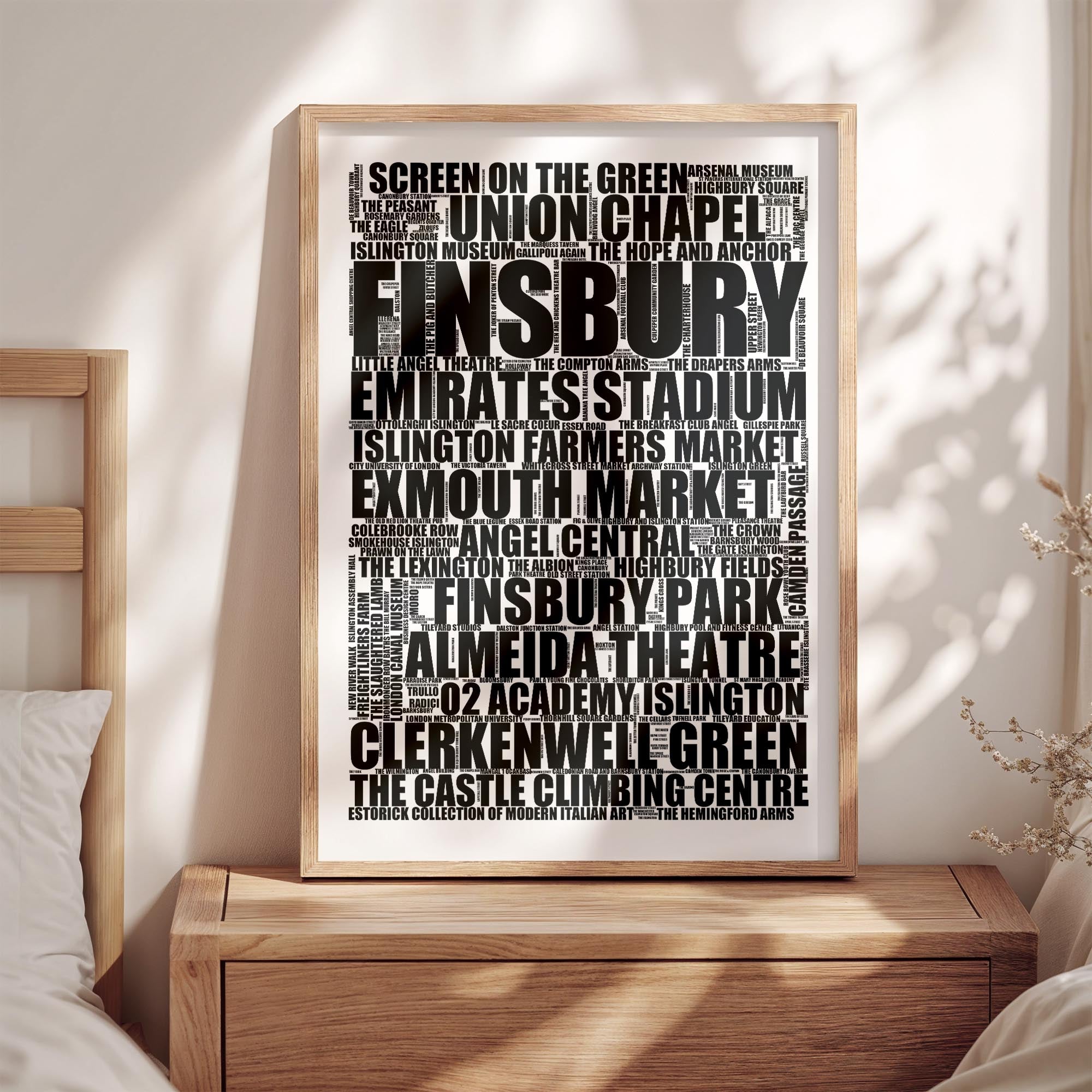 Finsbury - Premium Typographic Word Cloud Prints, Posters & Gifts