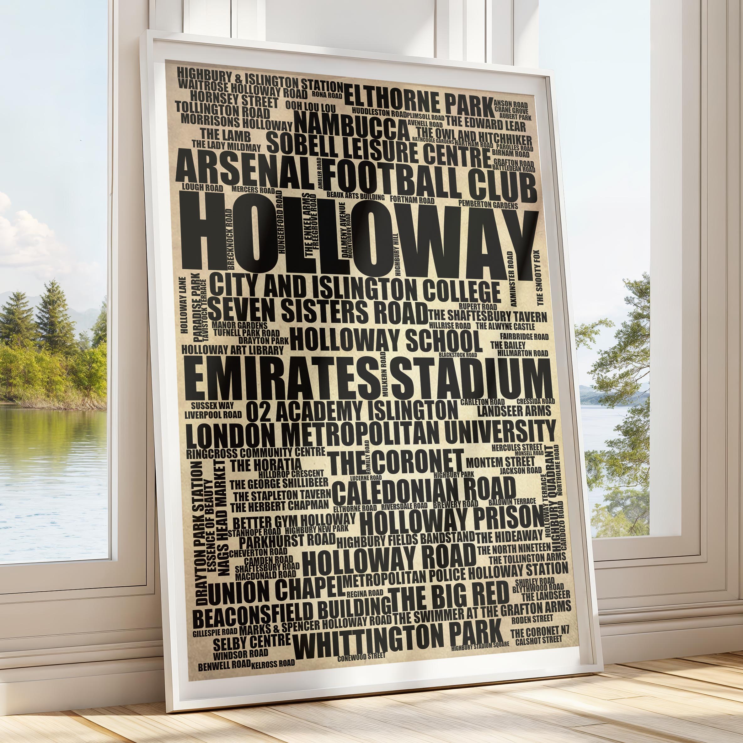 Holloway - Premium Typographic Word Cloud Prints, Posters & Gifts