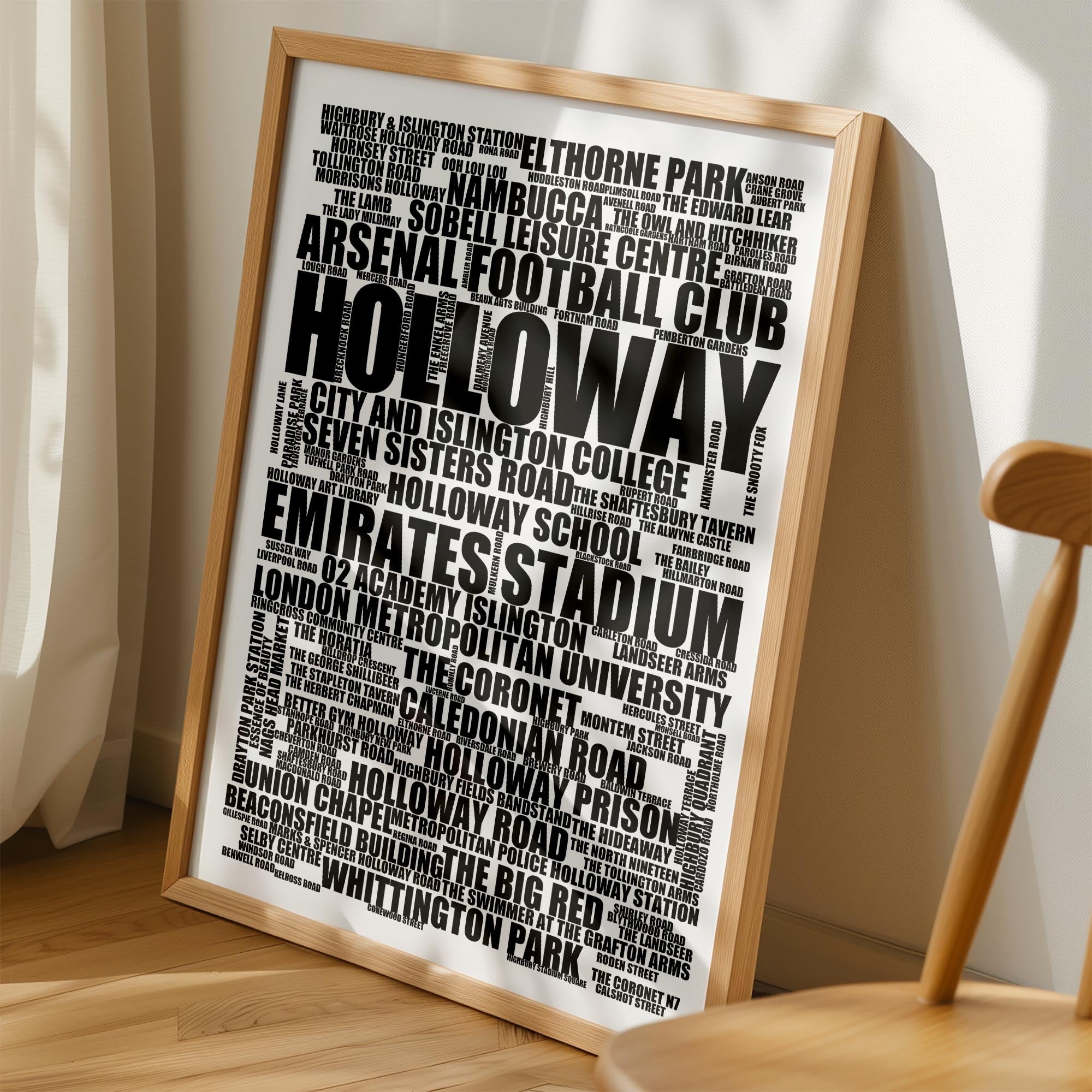 Holloway - Premium Typographic Word Cloud Prints, Posters & Gifts