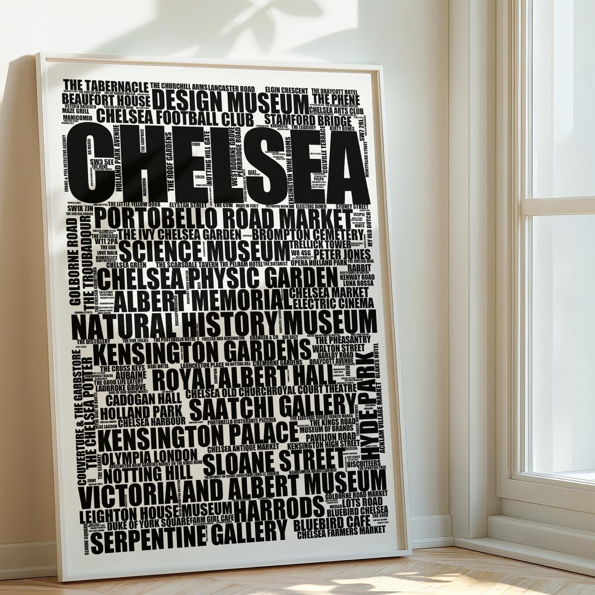 Chelsea - Premium Typographic Word Cloud Prints, Posters & Gifts