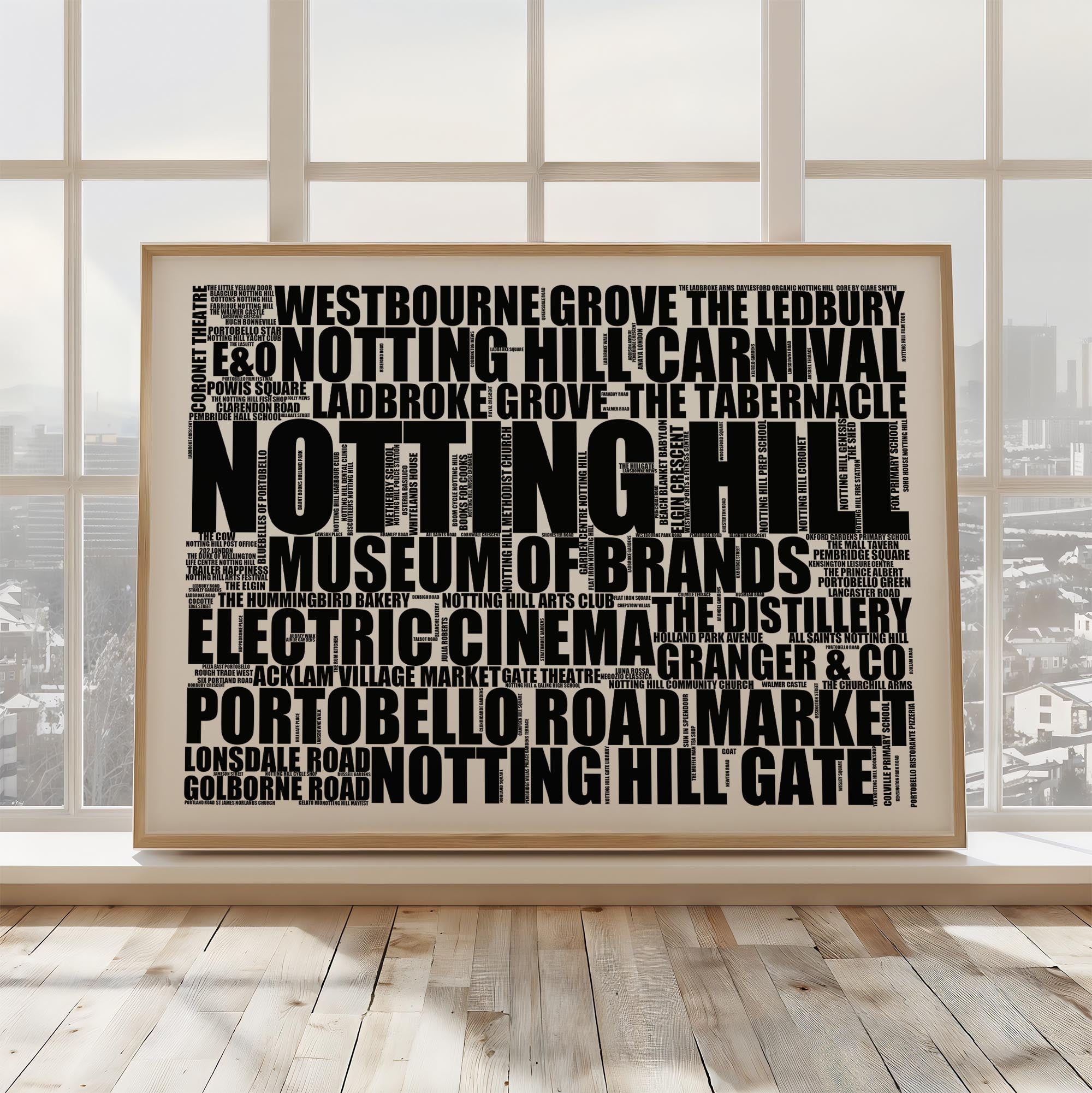 Notting Hill - Premium Typographic Word Cloud Prints, Posters & Gifts