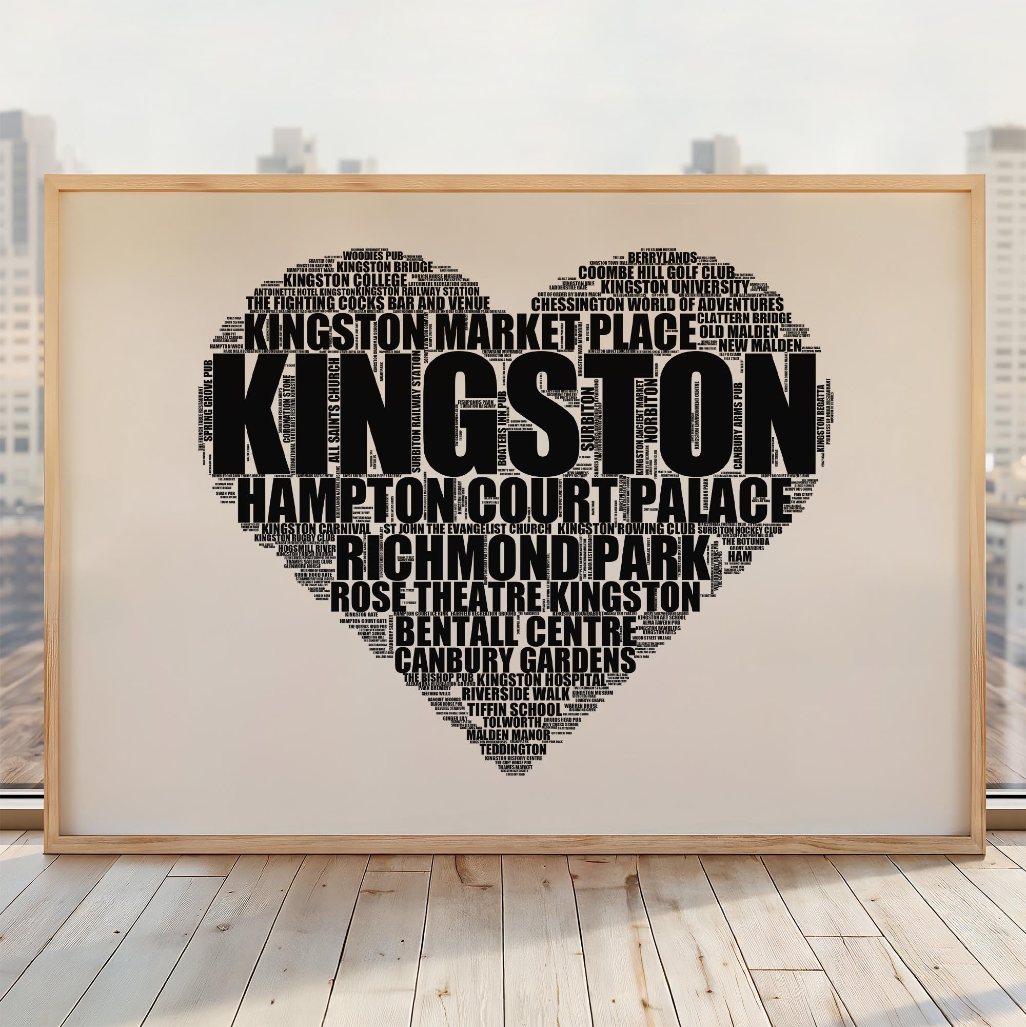 Kingston - Premium Typographic Word Cloud Prints, Posters & Gifts