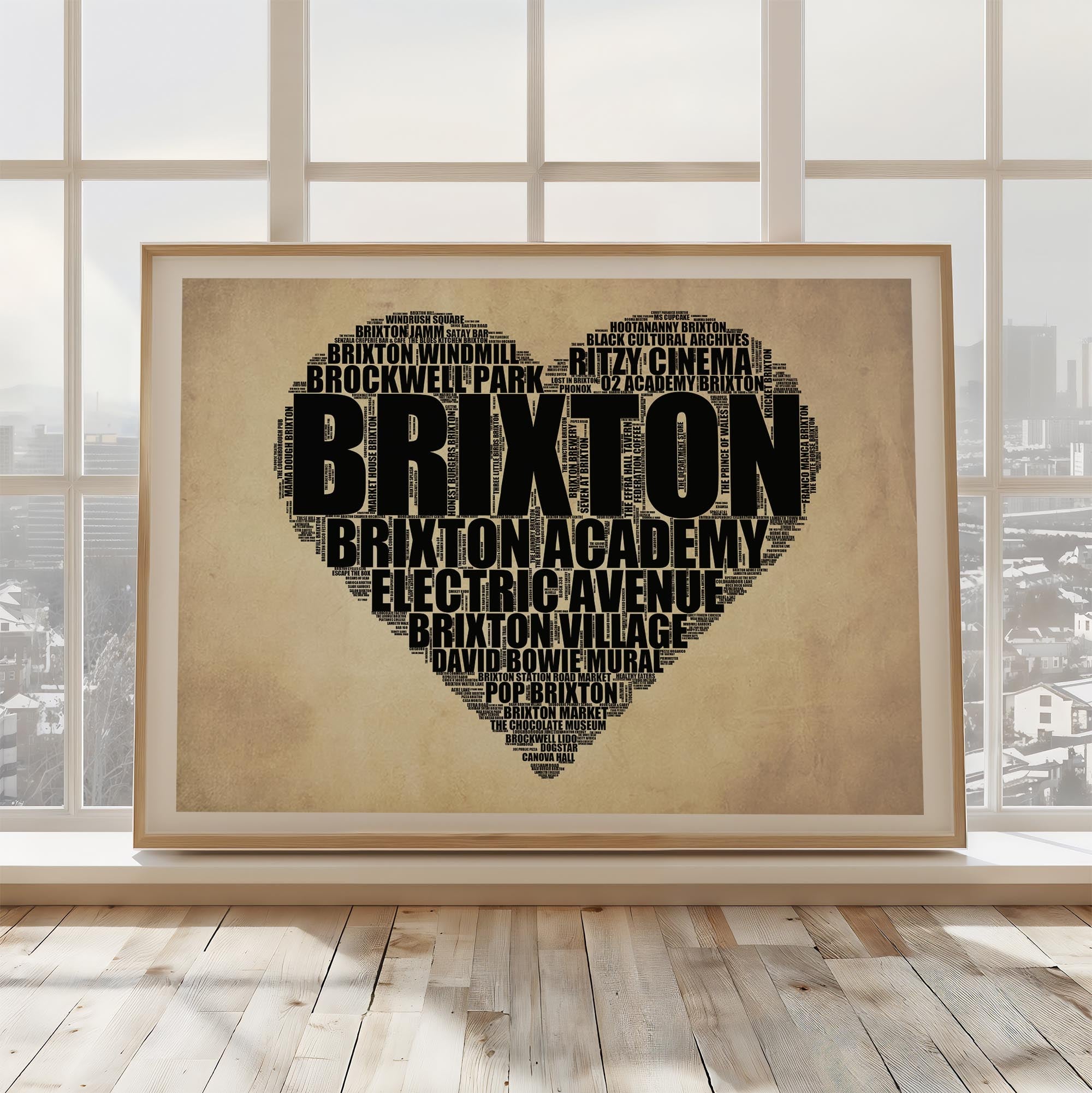 Brixton - Premium Typographic Word Cloud Prints, Posters & Gifts