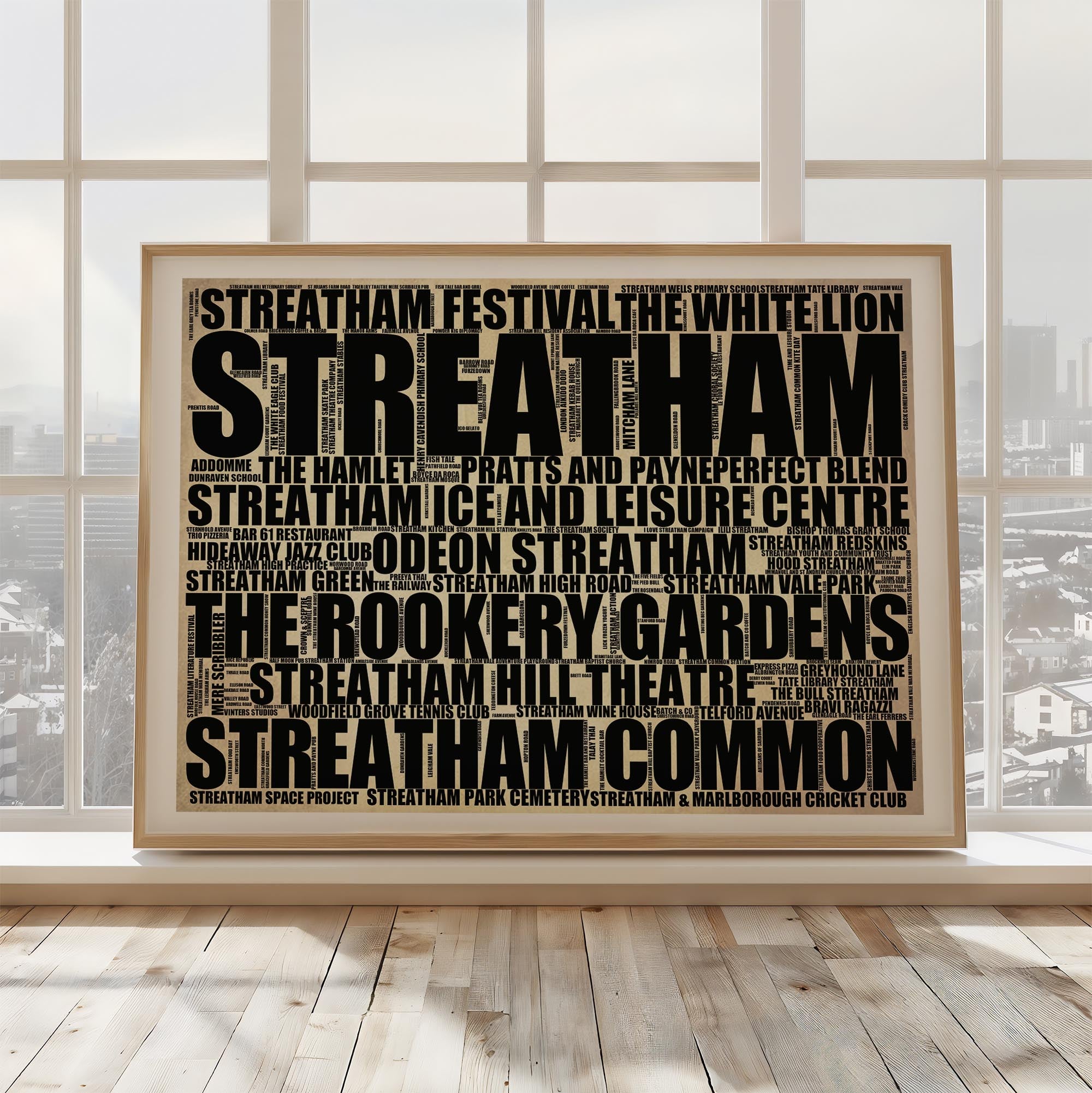 Streatham - Premium Typographic Word Cloud Prints, Posters & Gifts