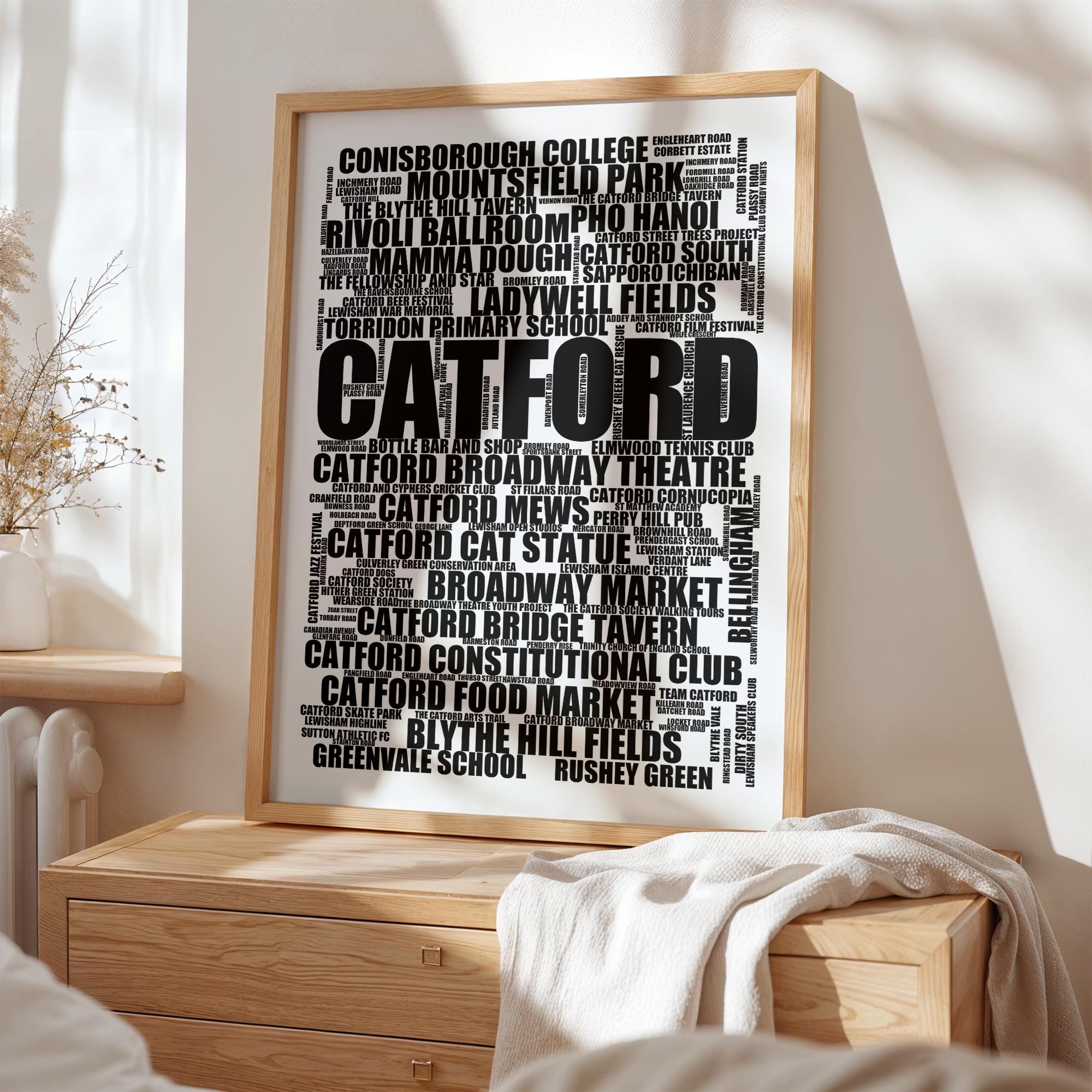 Catford - Premium Typographic Word Cloud Prints, Posters & Gifts