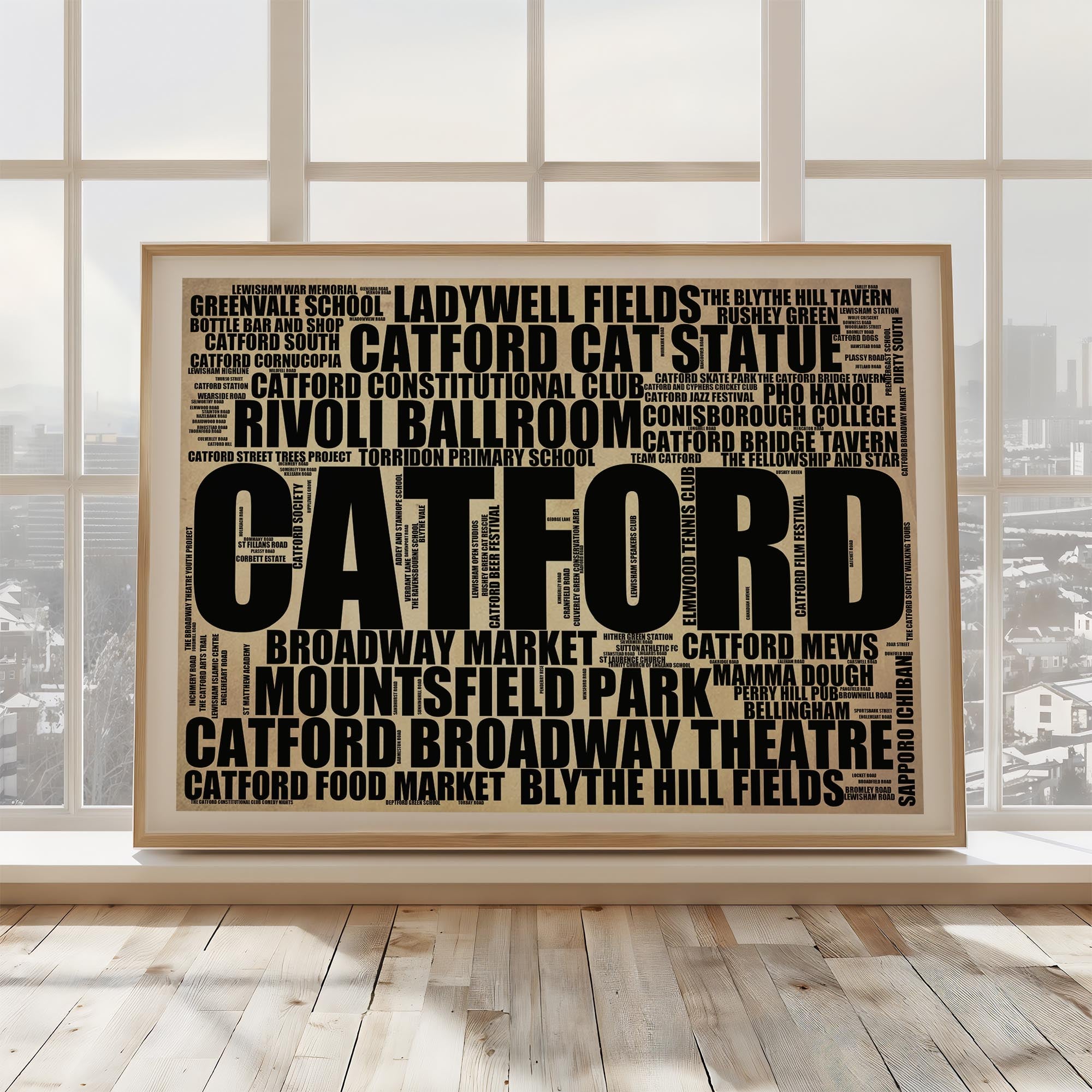 Catford - Premium Typographic Word Cloud Prints, Posters & Gifts