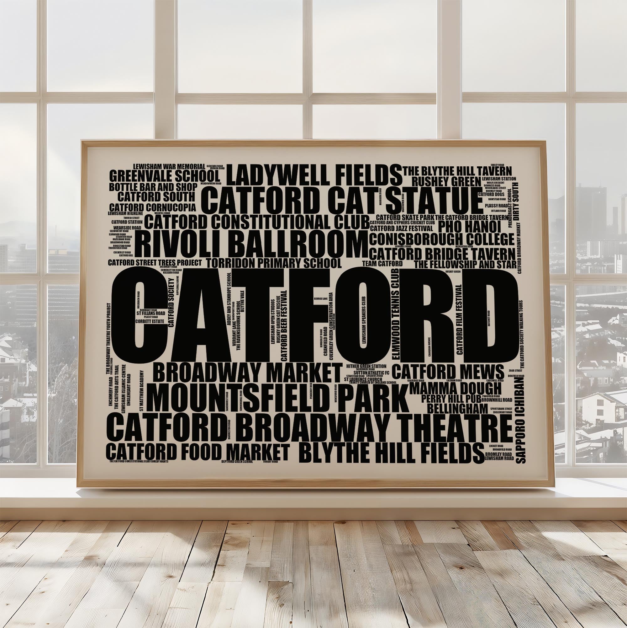 Catford - Premium Typographic Word Cloud Prints, Posters & Gifts