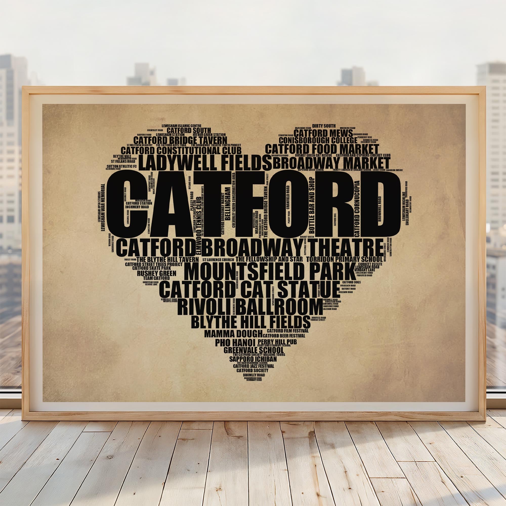 Catford - Premium Typographic Word Cloud Prints, Posters & Gifts