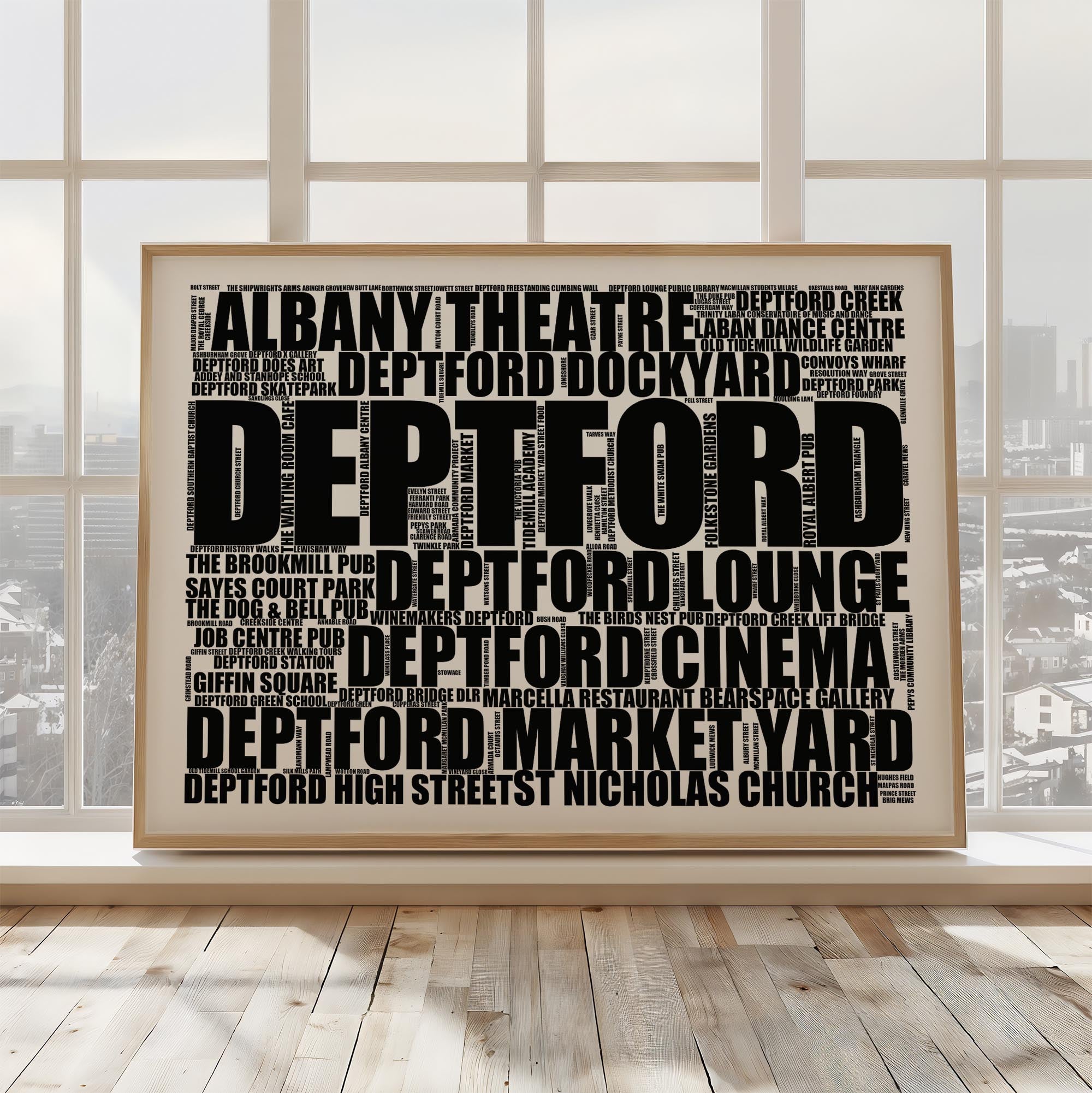 Deptford - Premium Typographic Word Cloud Prints, Posters & Gifts