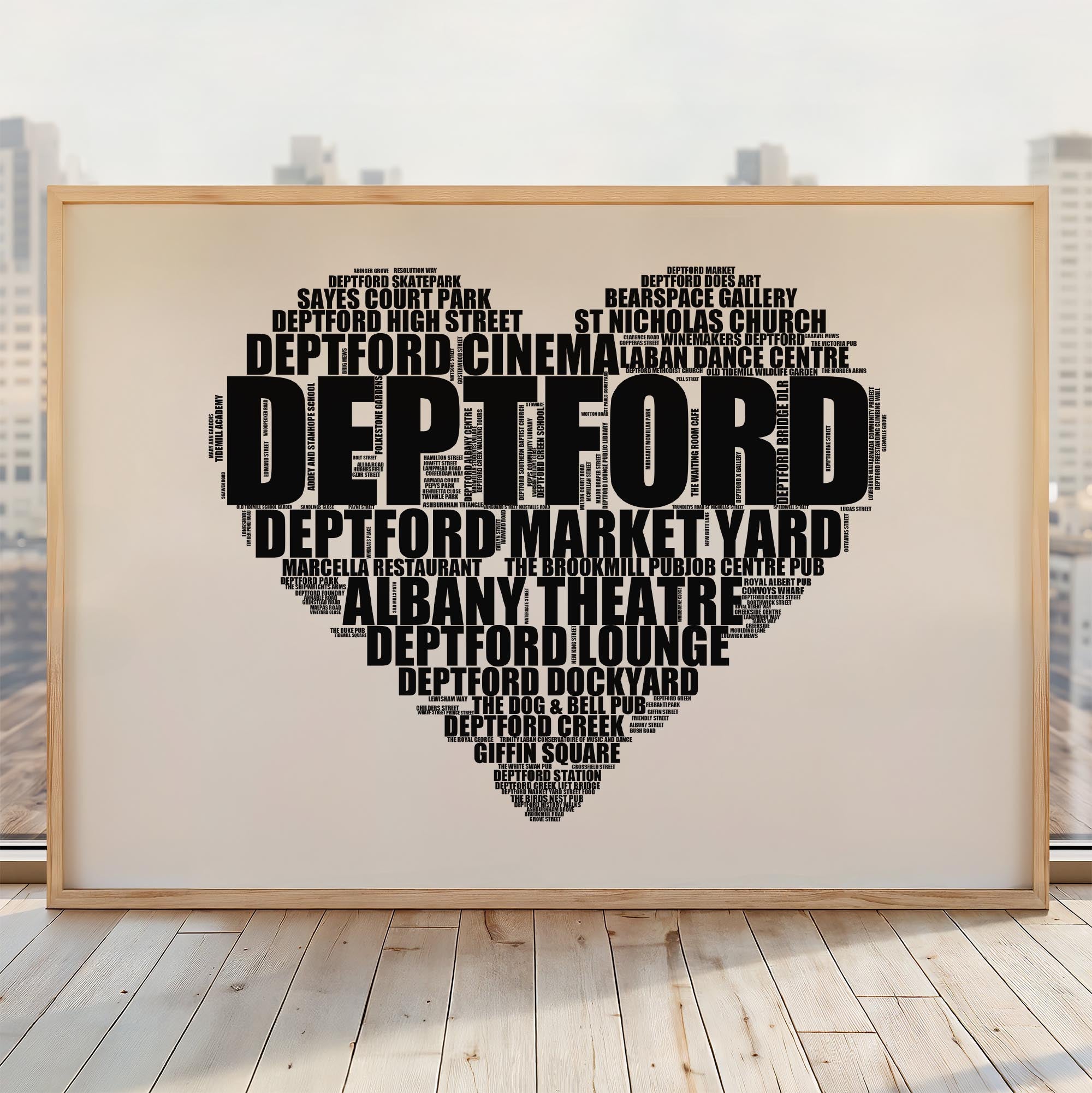 Deptford - Premium Typographic Word Cloud Prints, Posters & Gifts