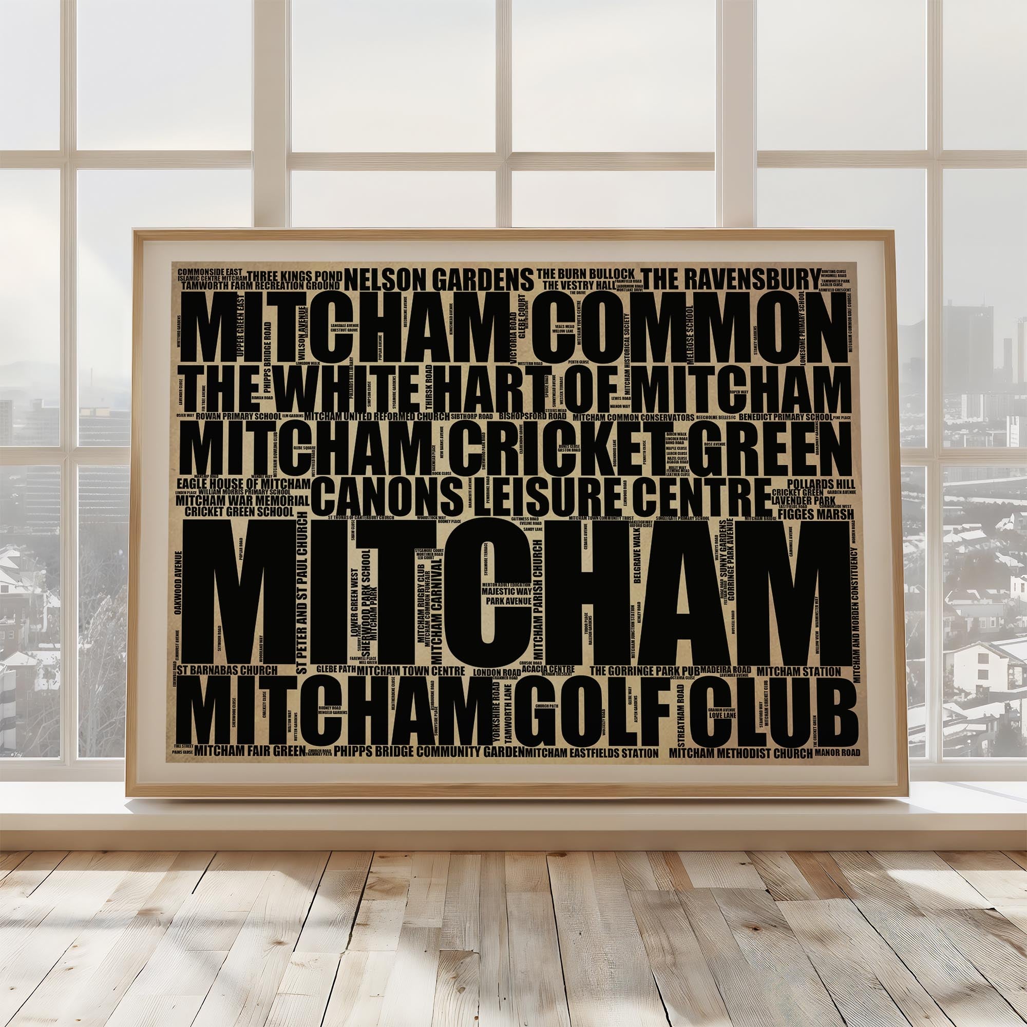 Mitcham - Premium Typographic Word Cloud Prints, Posters & Gifts