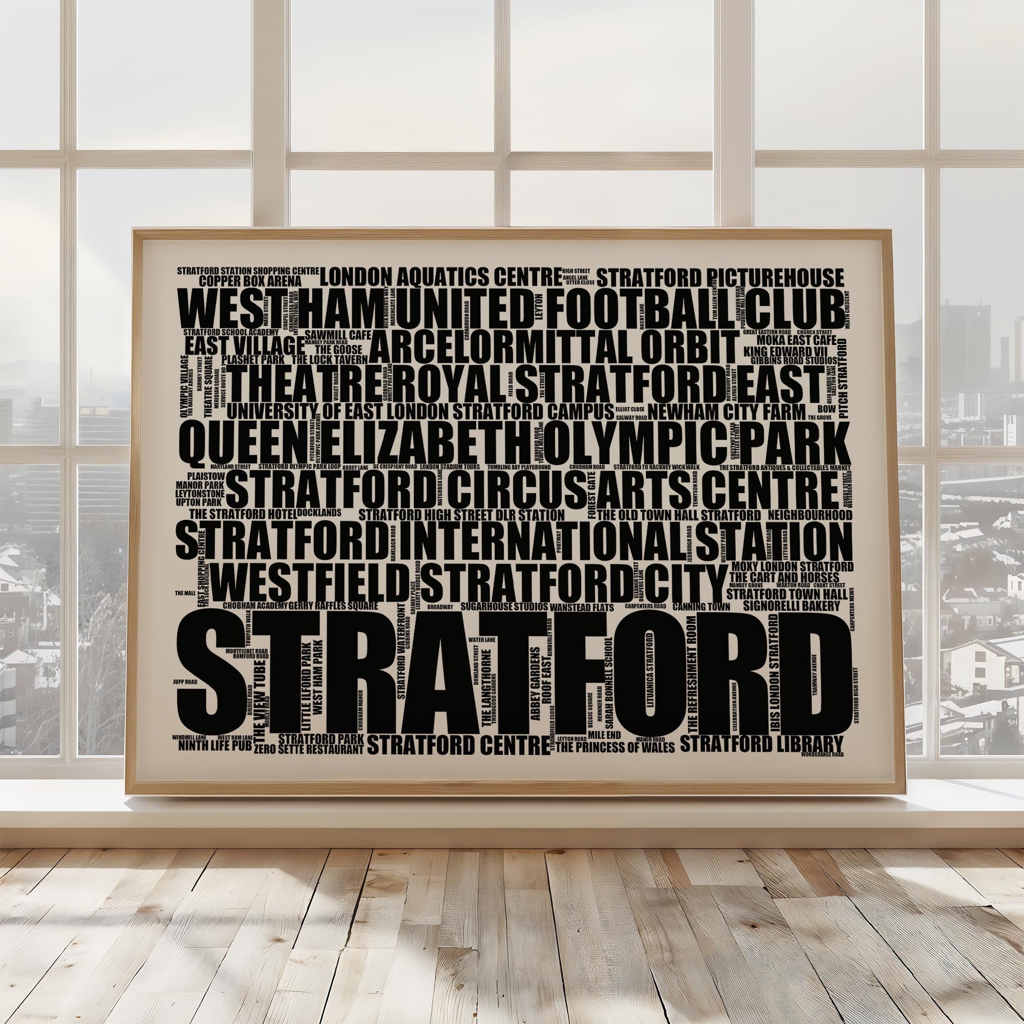 Stratford - Premium Typographic Word Cloud Prints, Posters & Gifts