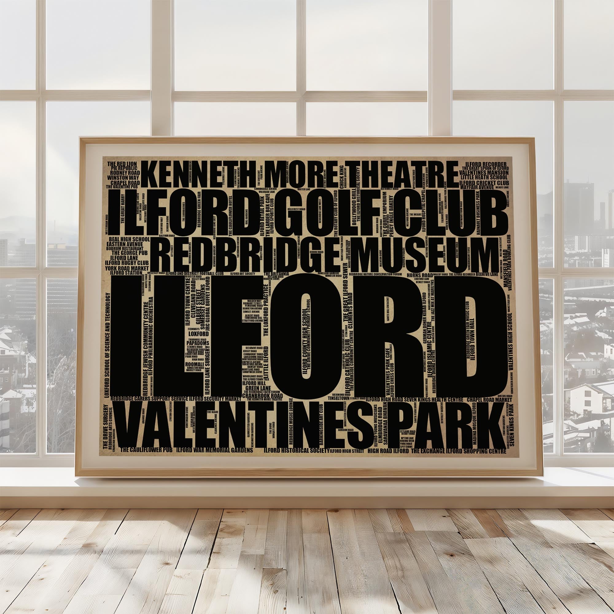 Ilford - Premium Typographic Word Cloud Prints, Posters & Gifts