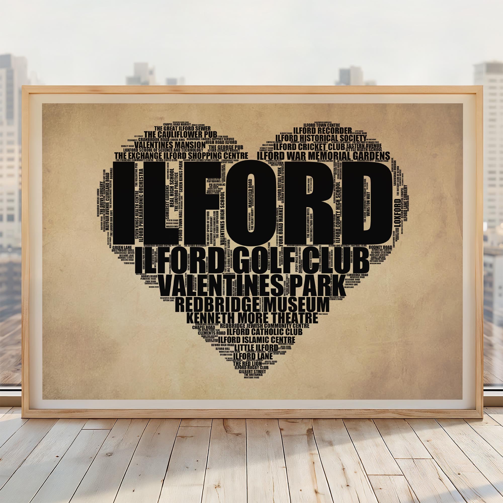 Ilford - Premium Typographic Word Cloud Prints, Posters & Gifts