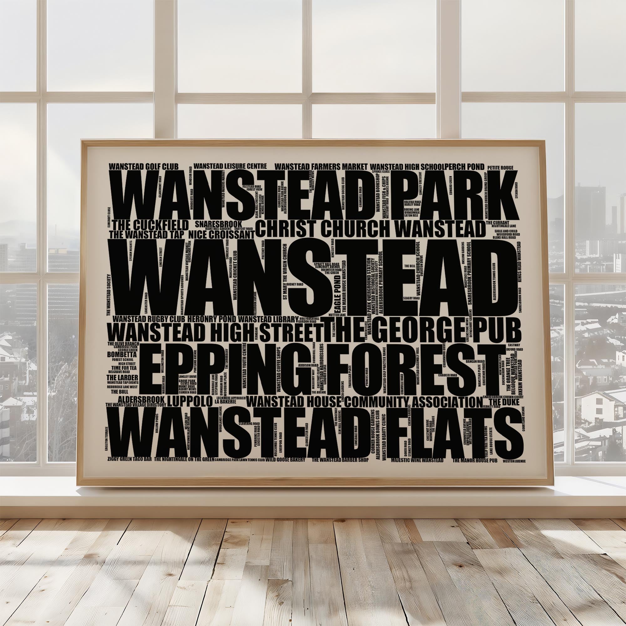 Wanstead - Premium Typographic Word Cloud Prints, Posters & Gifts