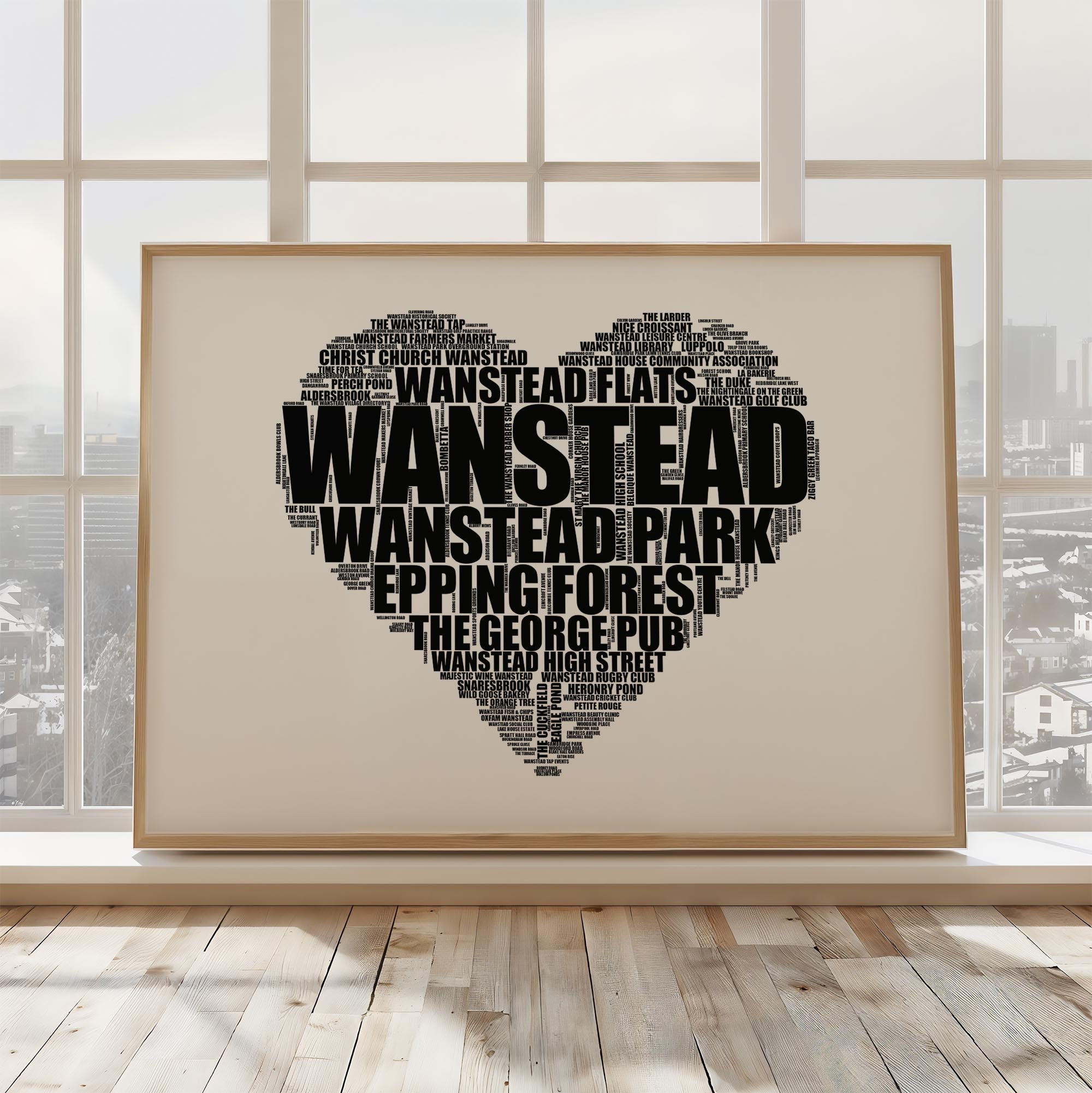 Wanstead - Premium Typographic Word Cloud Prints, Posters & Gifts