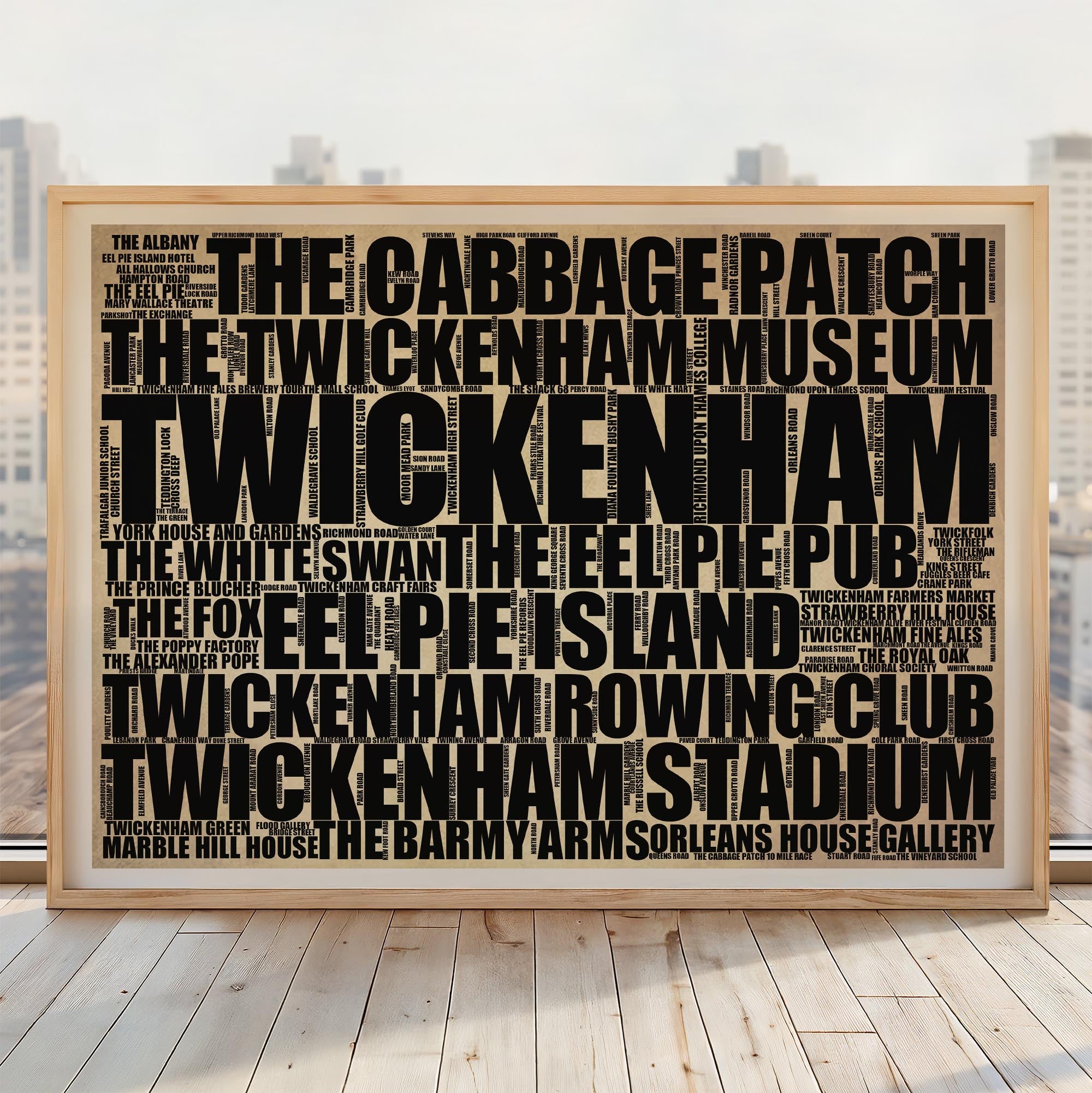 Twickenham - Premium Typographic Word Cloud Prints, Posters & Gifts