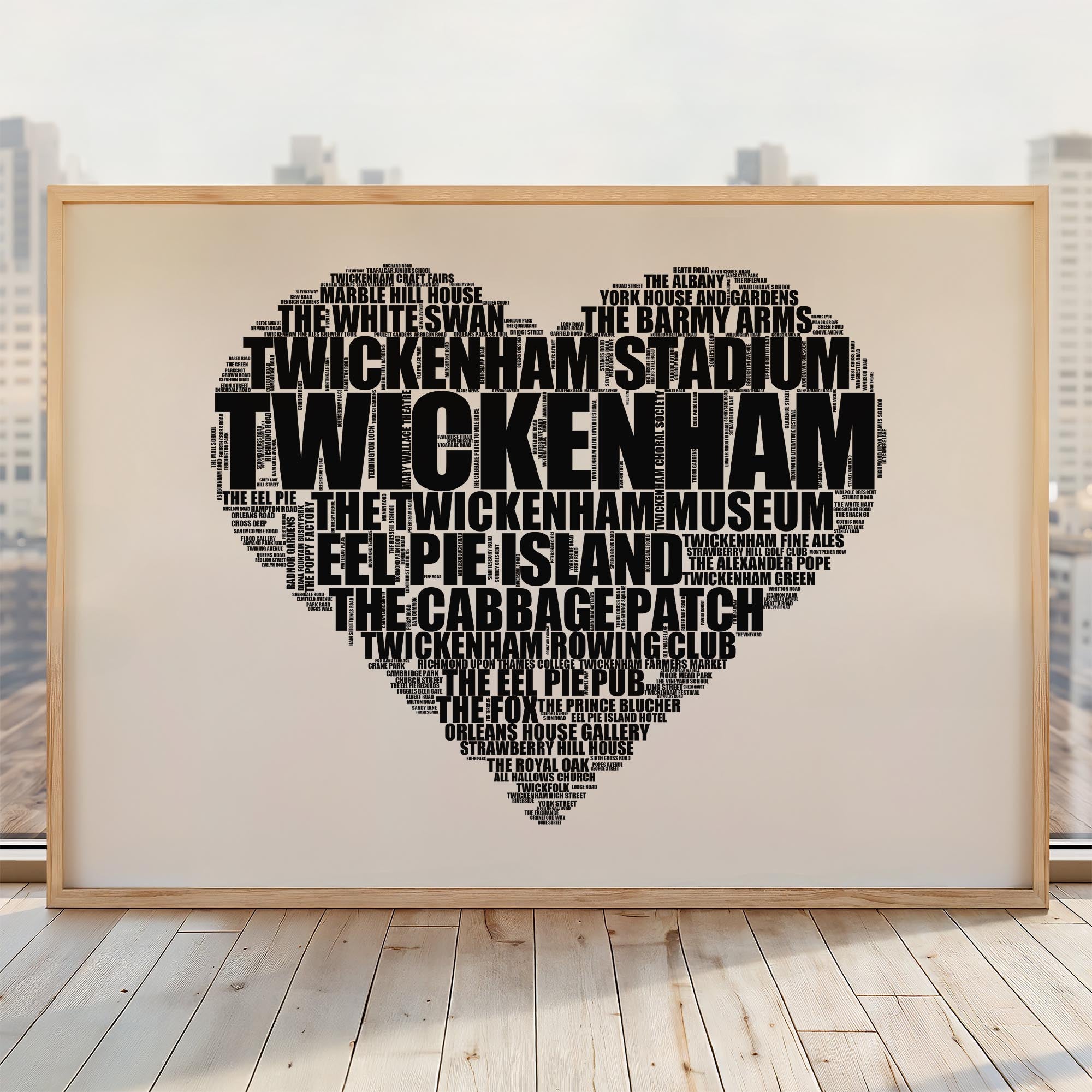 Twickenham - Premium Typographic Word Cloud Prints, Posters & Gifts