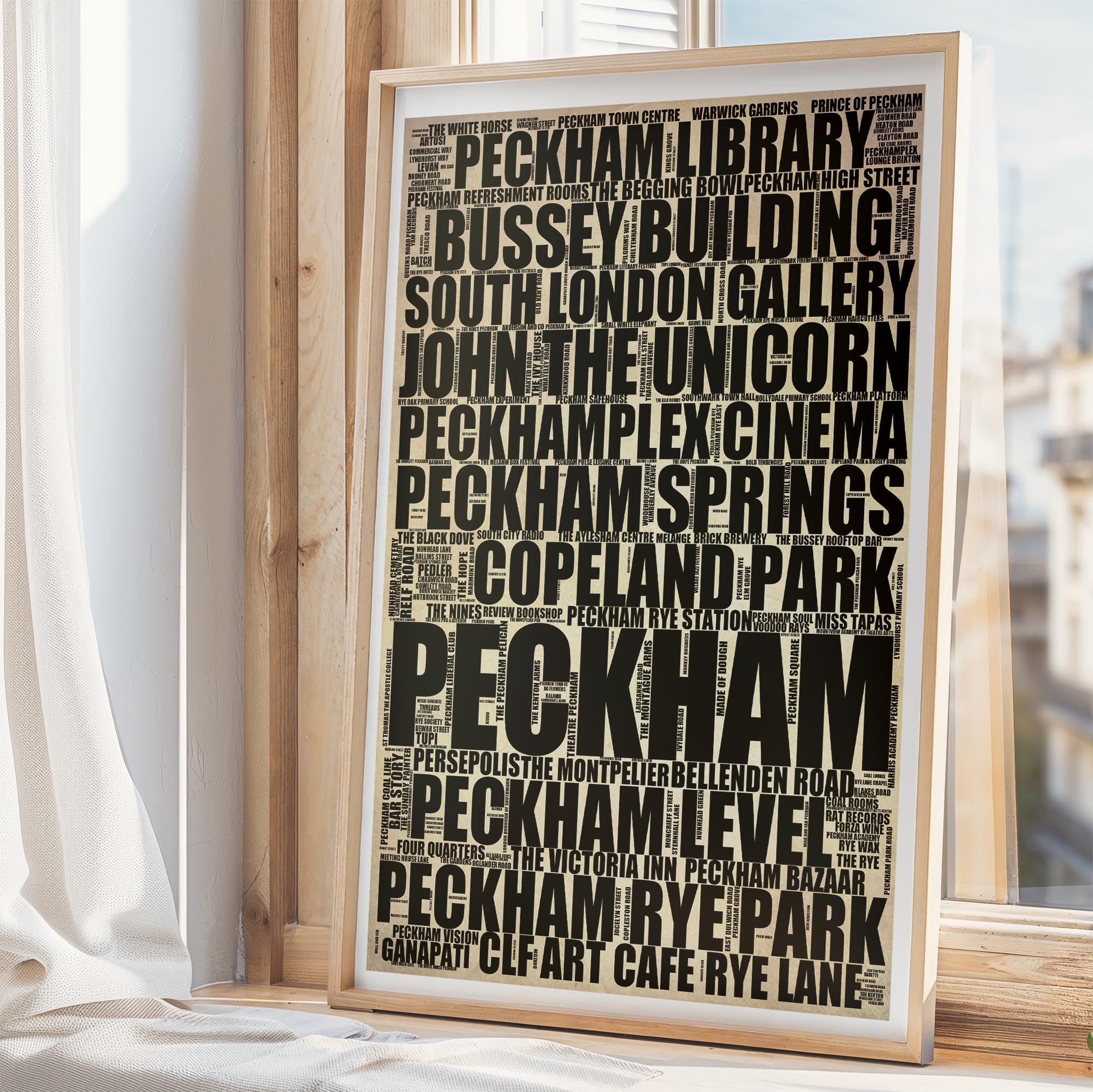 Peckham - Premium Typographic Word Cloud Prints, Posters & Gifts