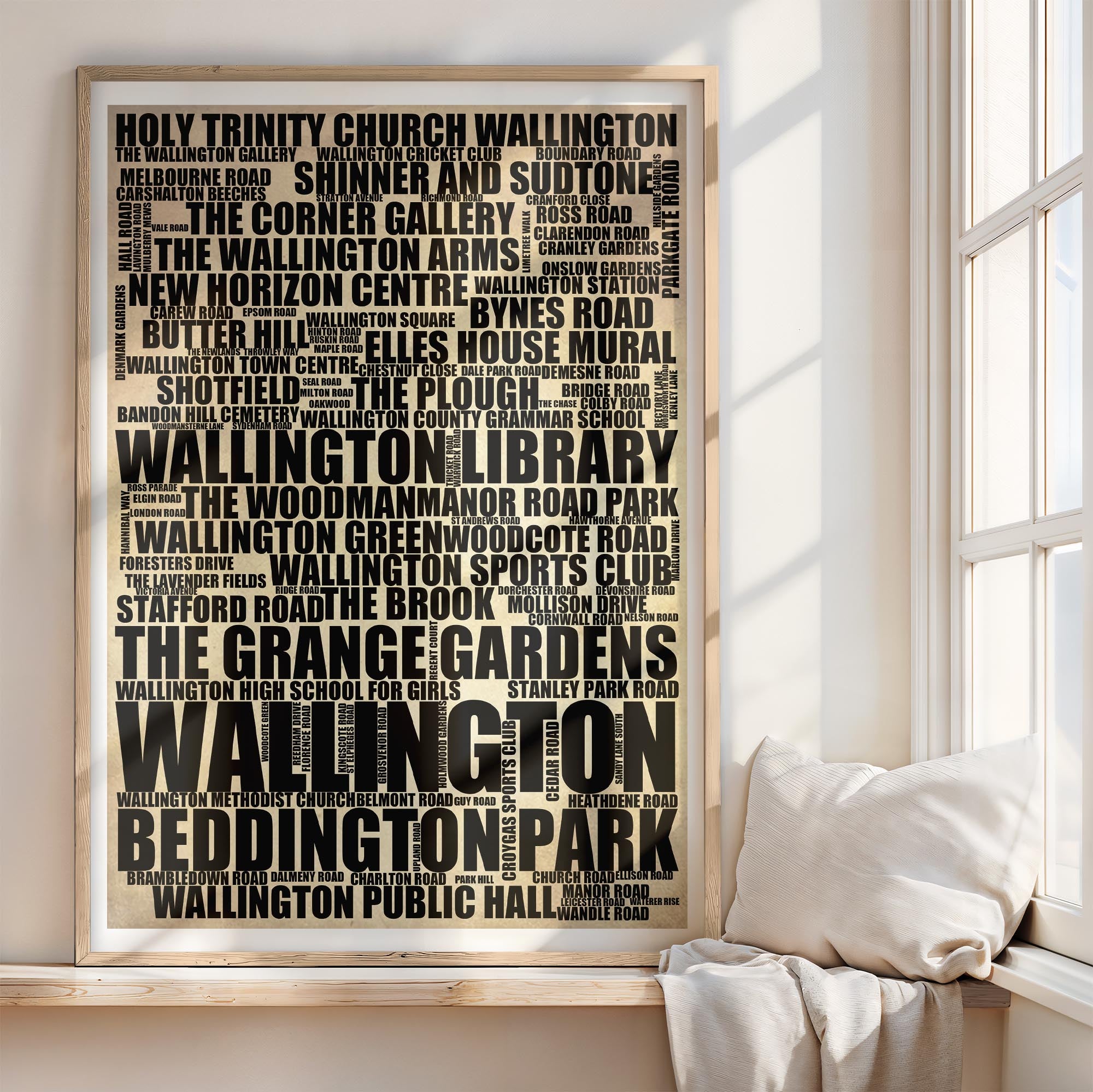 Wallington - Premium Typographic Word Cloud Prints, Posters & Gifts