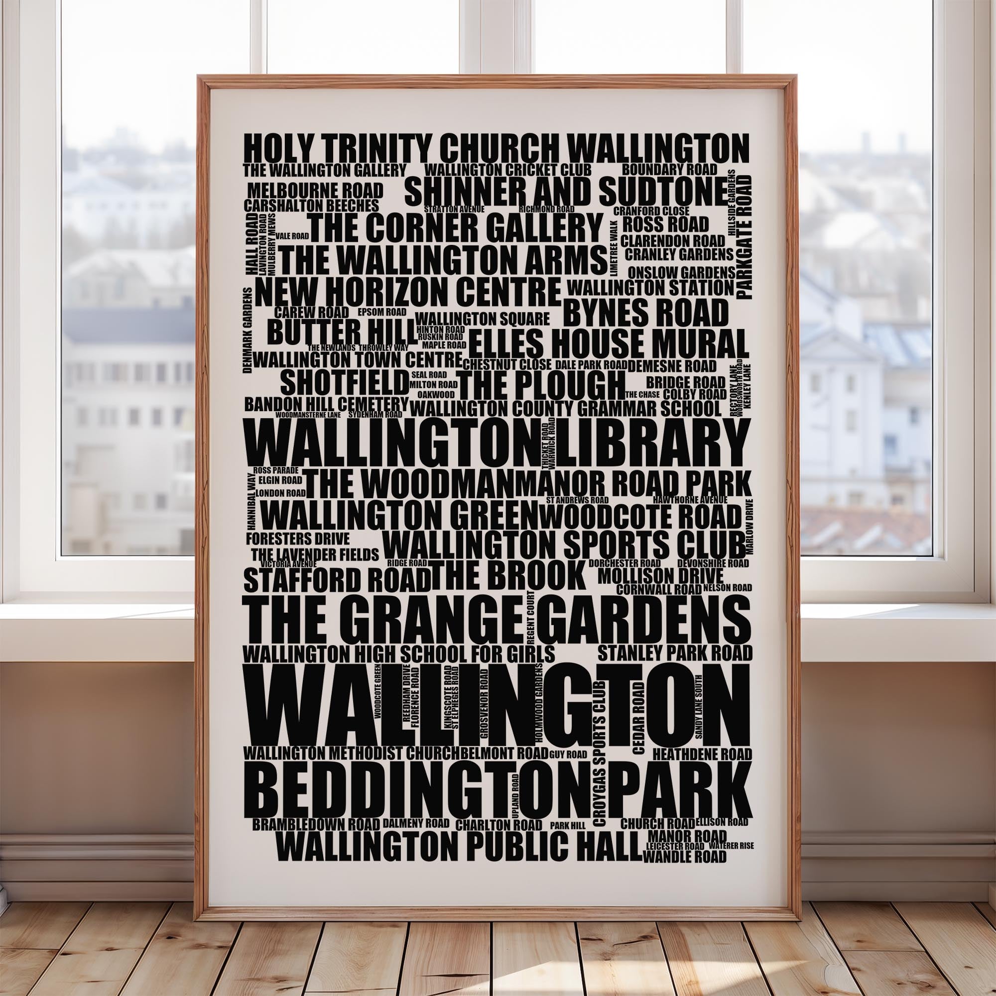 Wallington - Premium Typographic Word Cloud Prints, Posters & Gifts