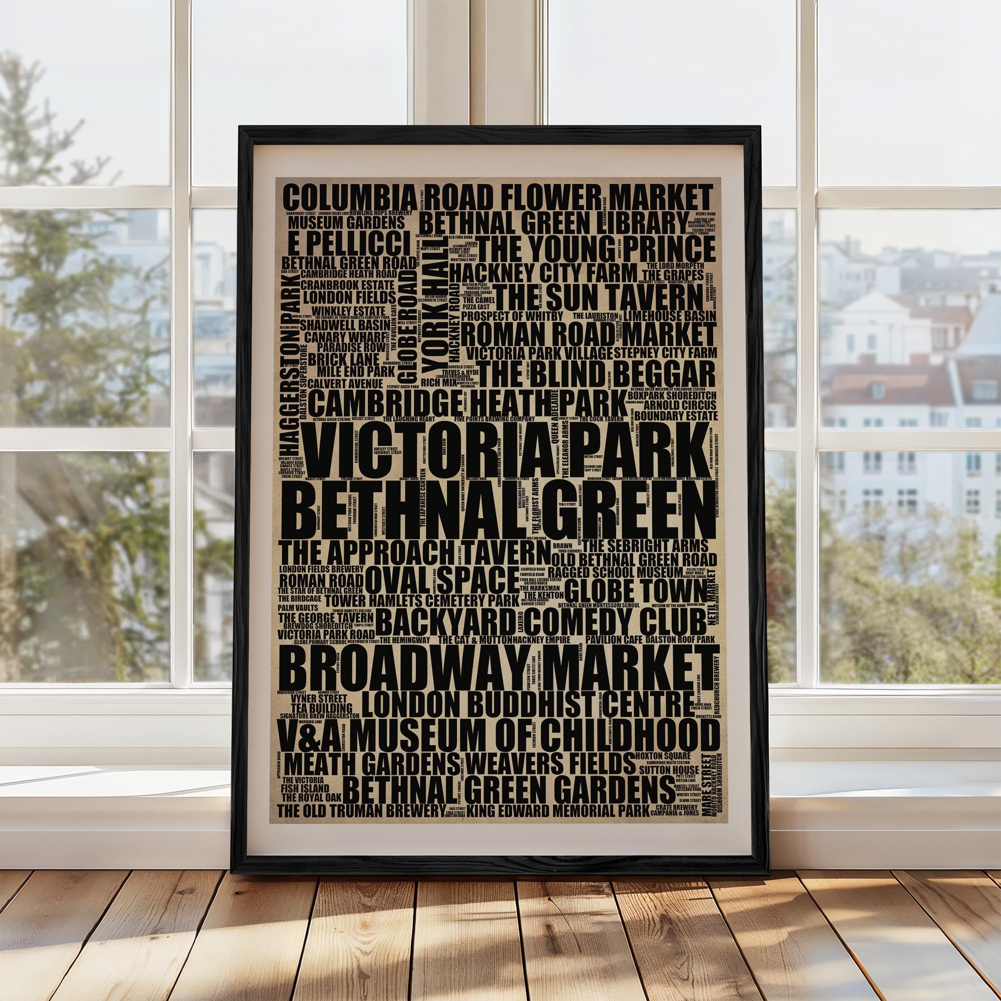 Bethnal Green - Premium Typographic Word Cloud Prints, Posters & Gifts