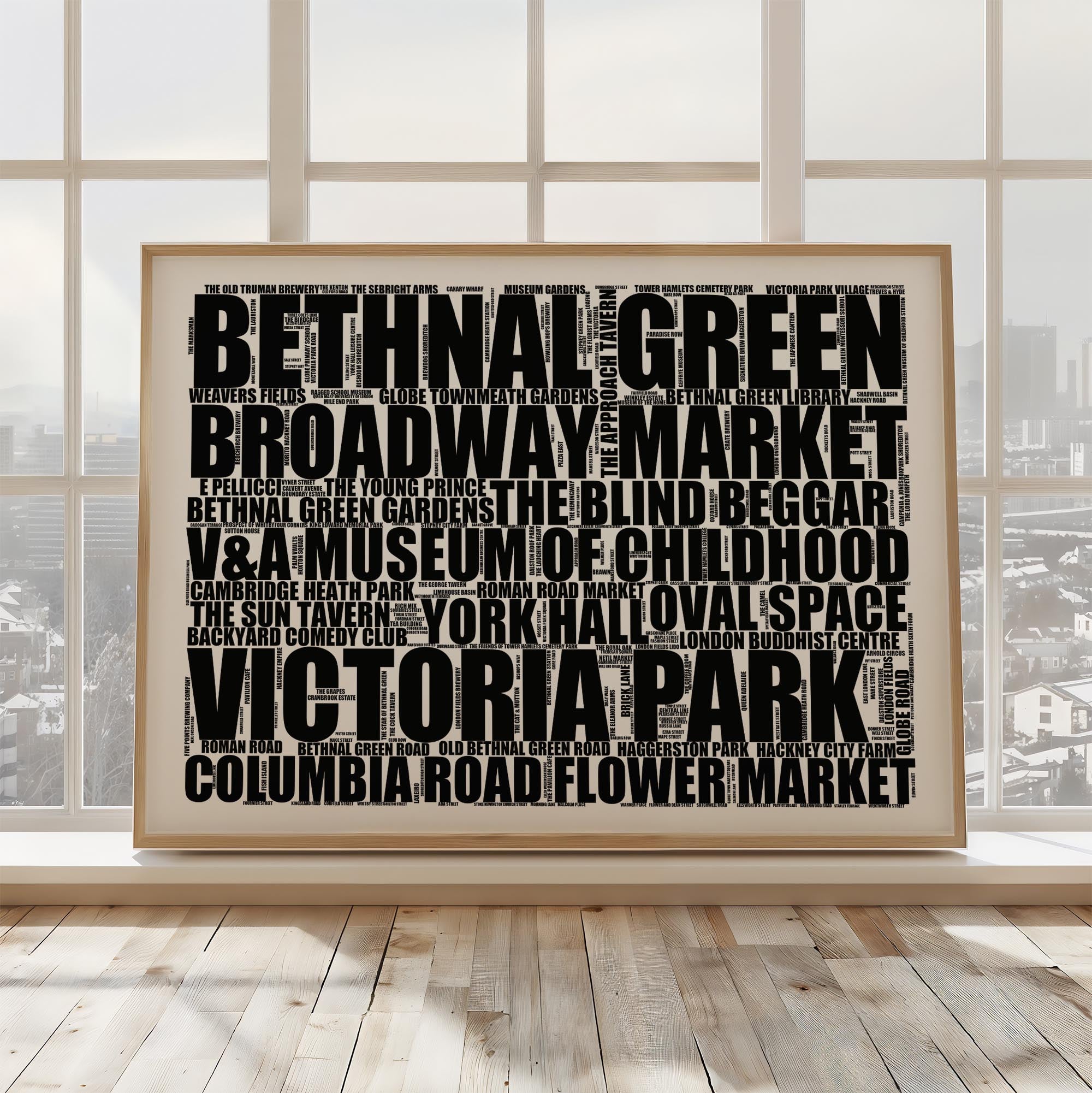 Bethnal Green - Premium Typographic Word Cloud Prints, Posters & Gifts