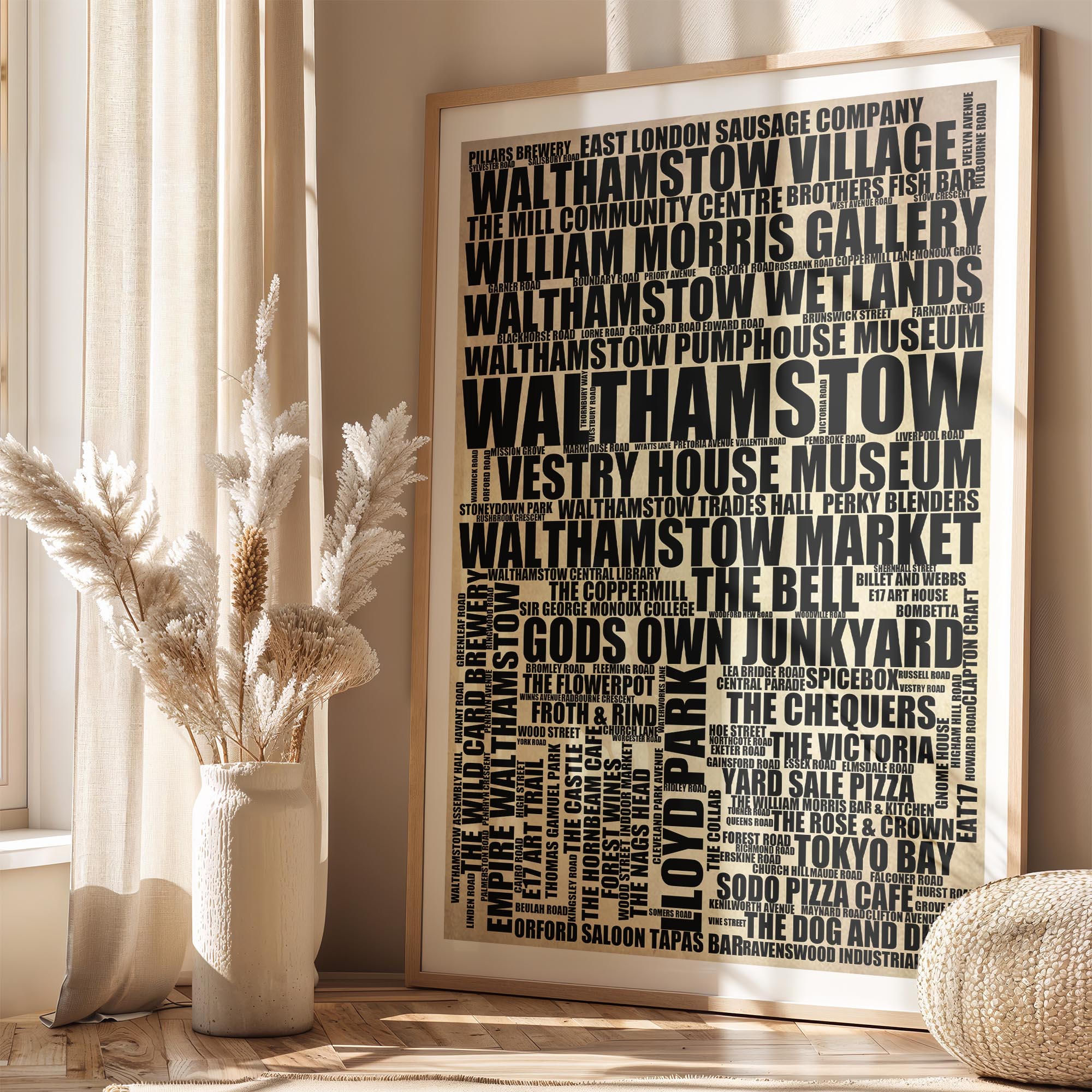 Walthamstow - Premium Typographic Word Cloud Prints, Posters & Gifts