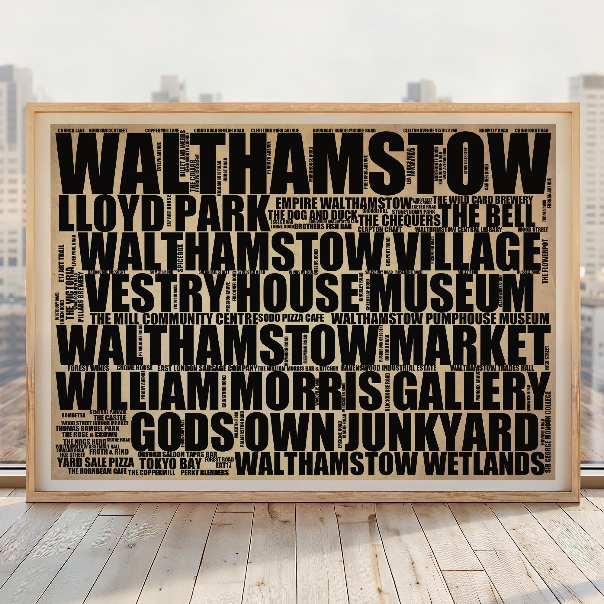 Walthamstow - Premium Typographic Word Cloud Prints, Posters & Gifts