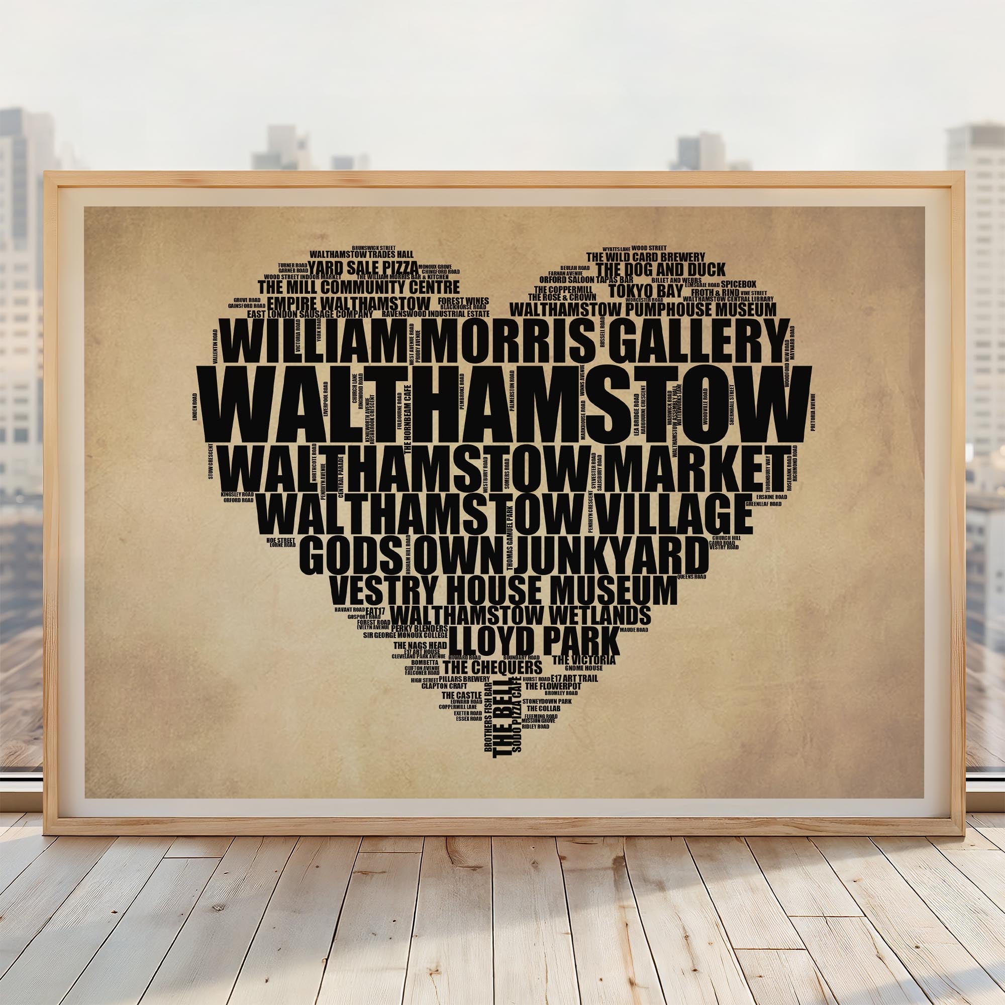 Walthamstow - Premium Typographic Word Cloud Prints, Posters & Gifts