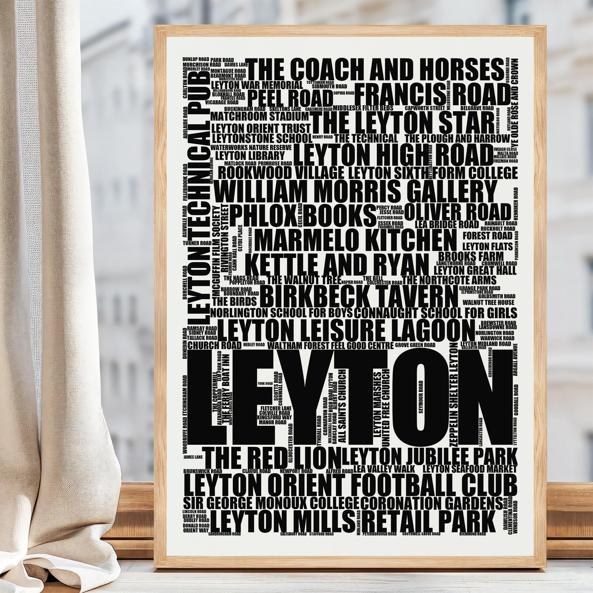 Leyton - Premium Typographic Word Cloud Prints, Posters & Gifts