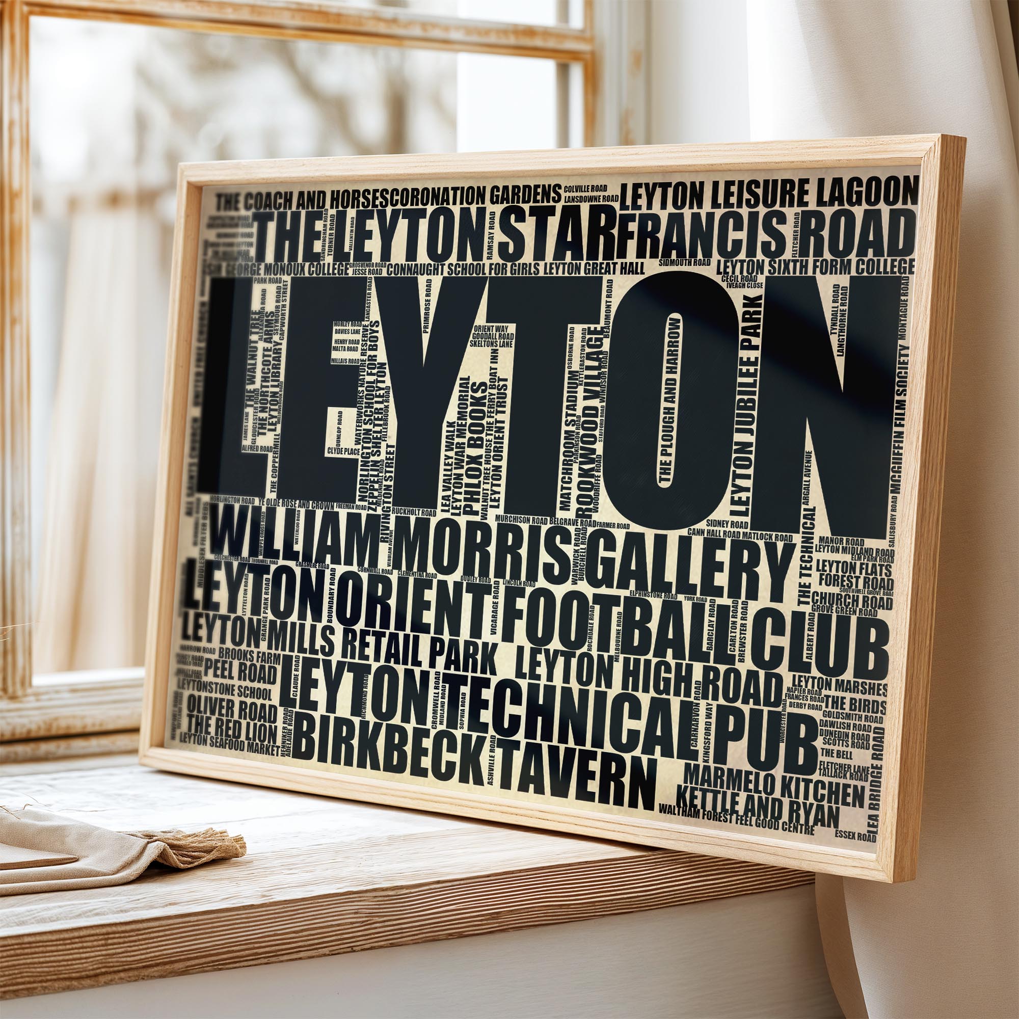 Leyton - Premium Typographic Word Cloud Prints, Posters & Gifts