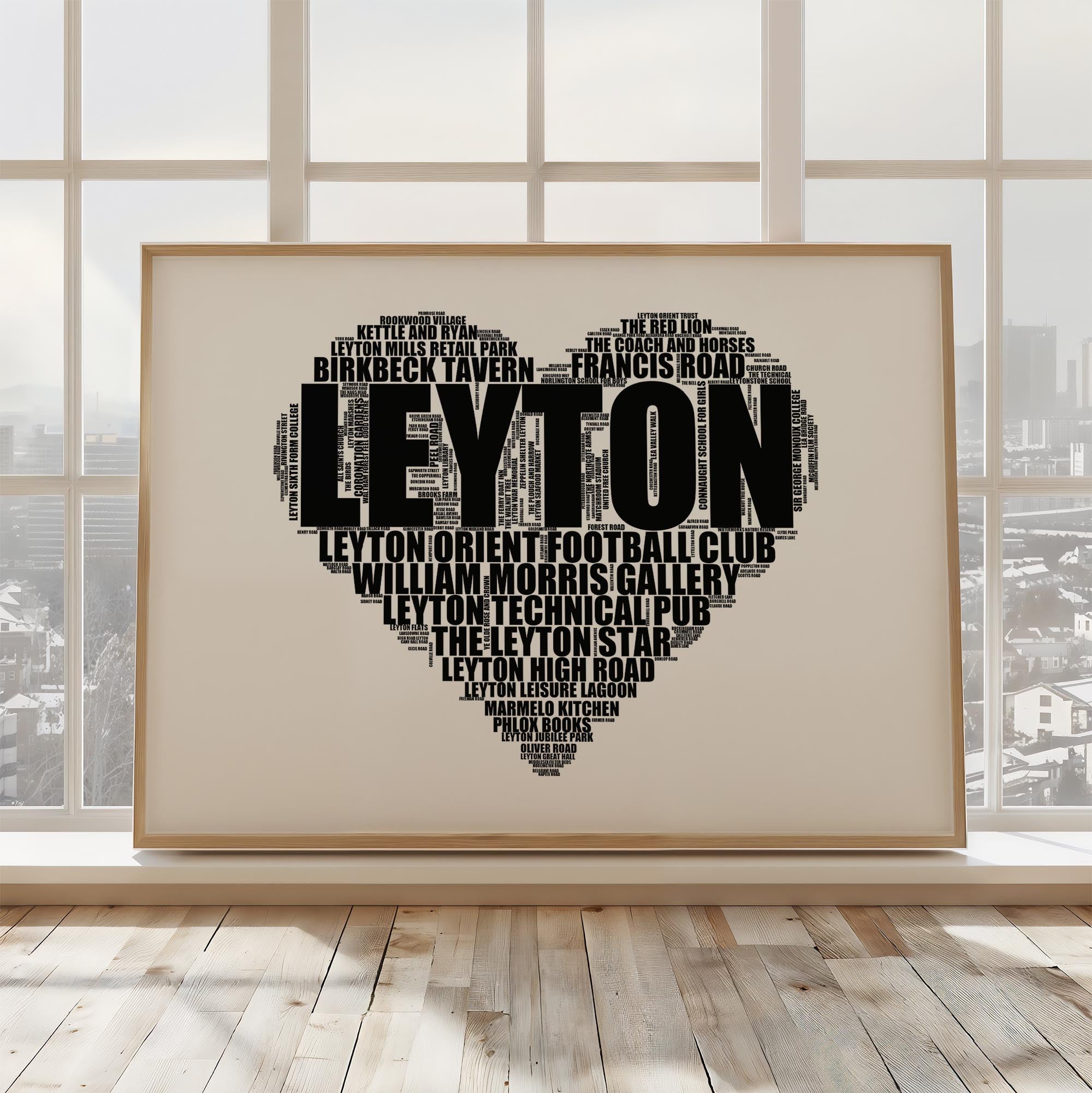 Leyton - Premium Typographic Word Cloud Prints, Posters & Gifts
