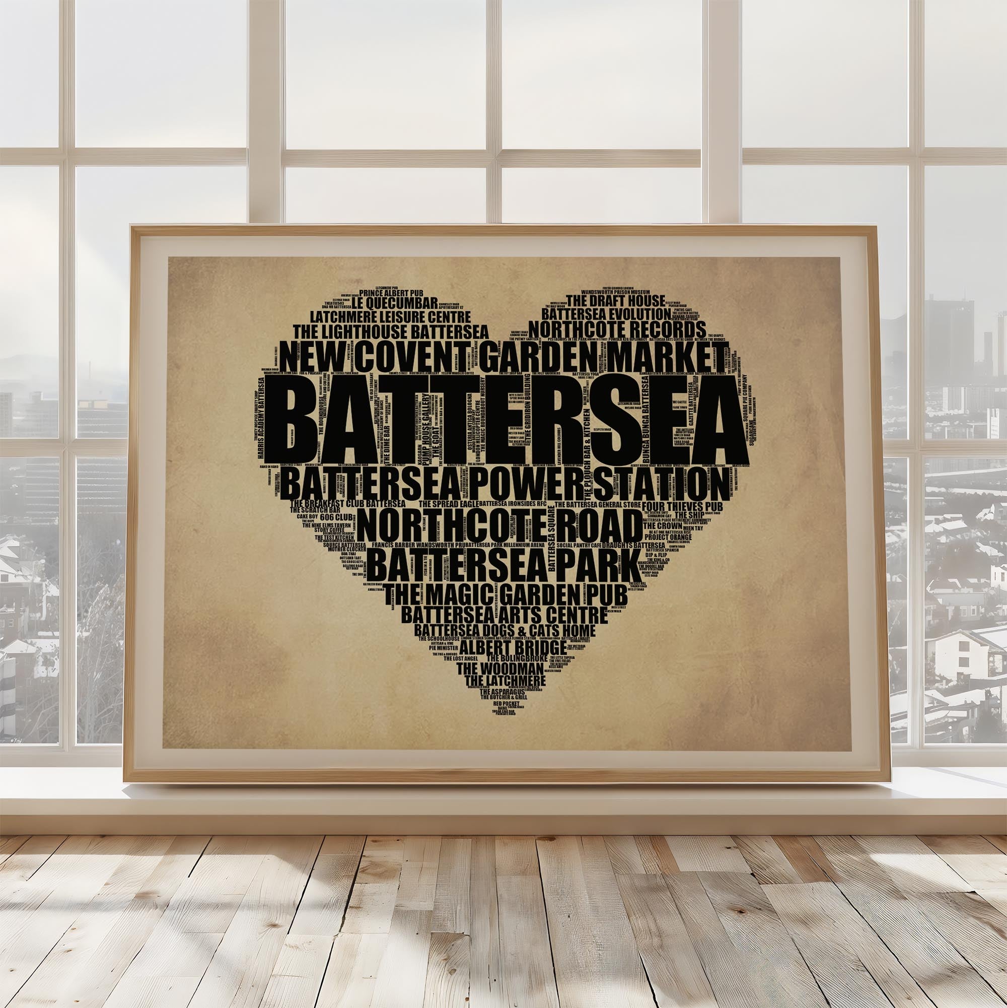 Battersea - Premium Typographic Word Cloud Prints, Posters & Gifts