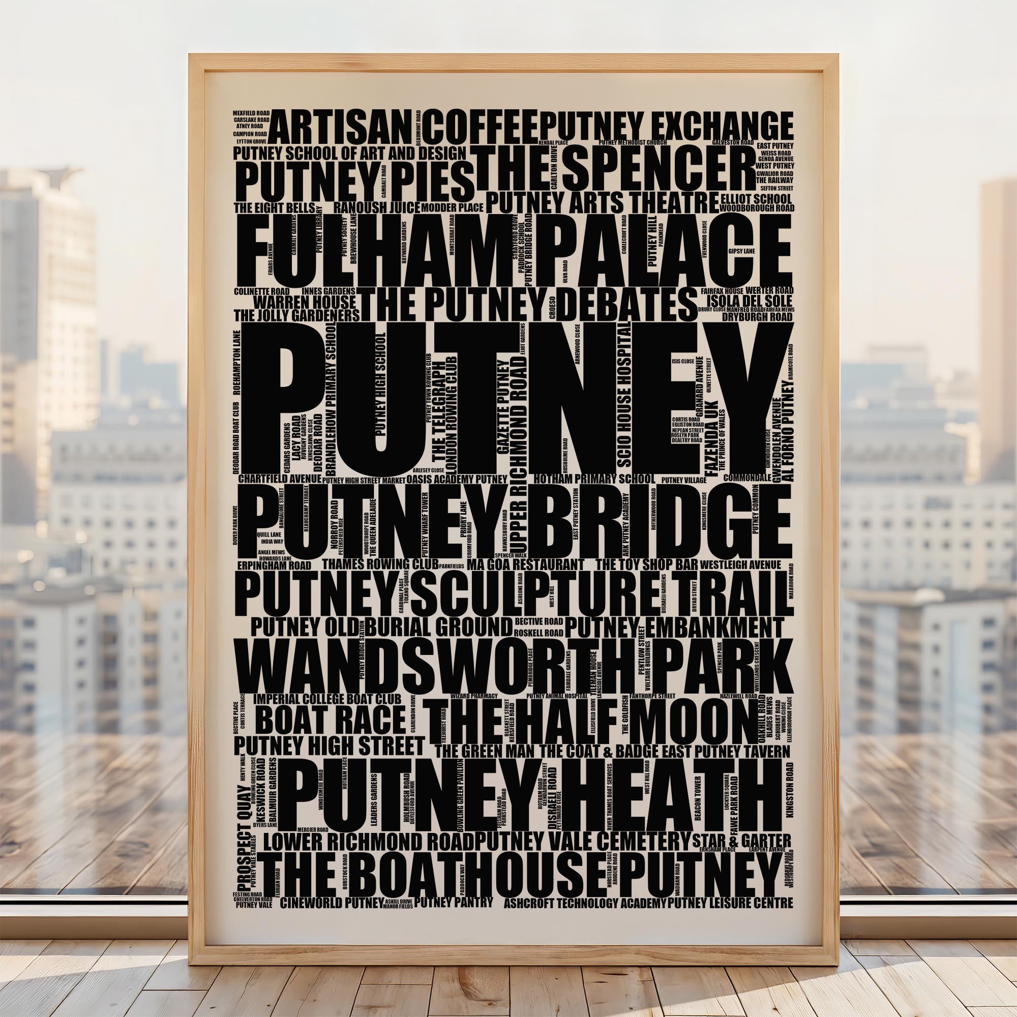 Putney - Premium Typographic Word Cloud Prints, Posters & Gifts