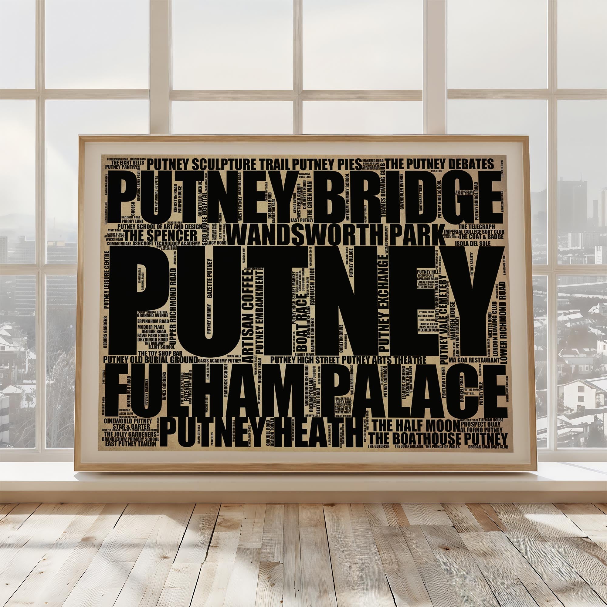 Putney - Premium Typographic Word Cloud Prints, Posters & Gifts