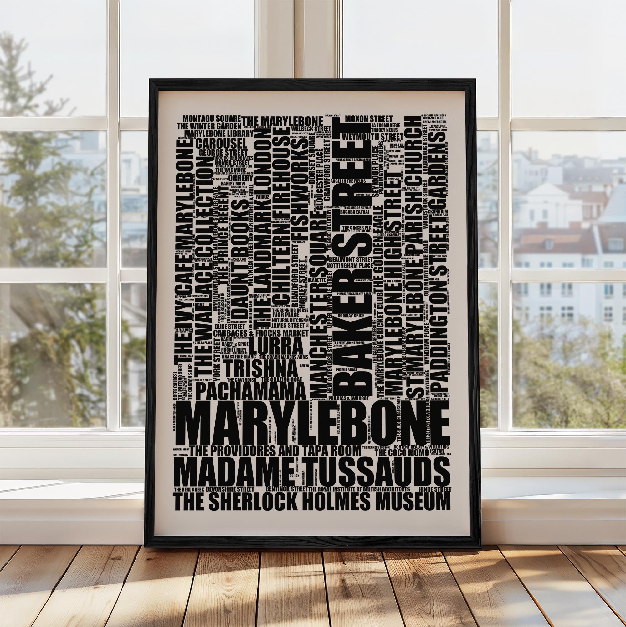 Marylebone - Premium Typographic Word Cloud Prints, Posters & Gifts