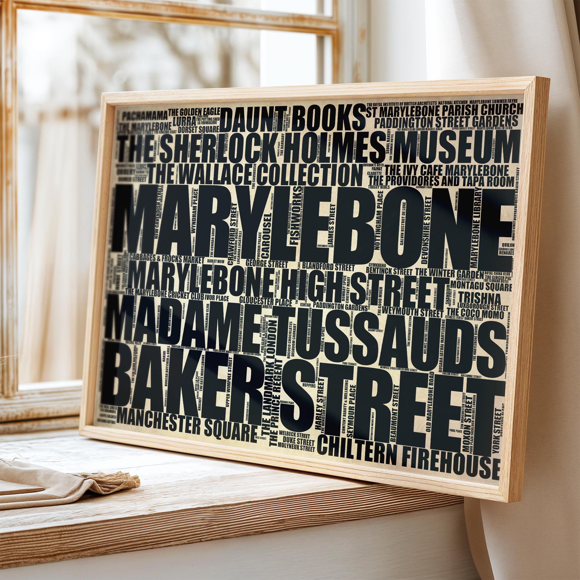 Marylebone - Premium Typographic Word Cloud Prints, Posters & Gifts