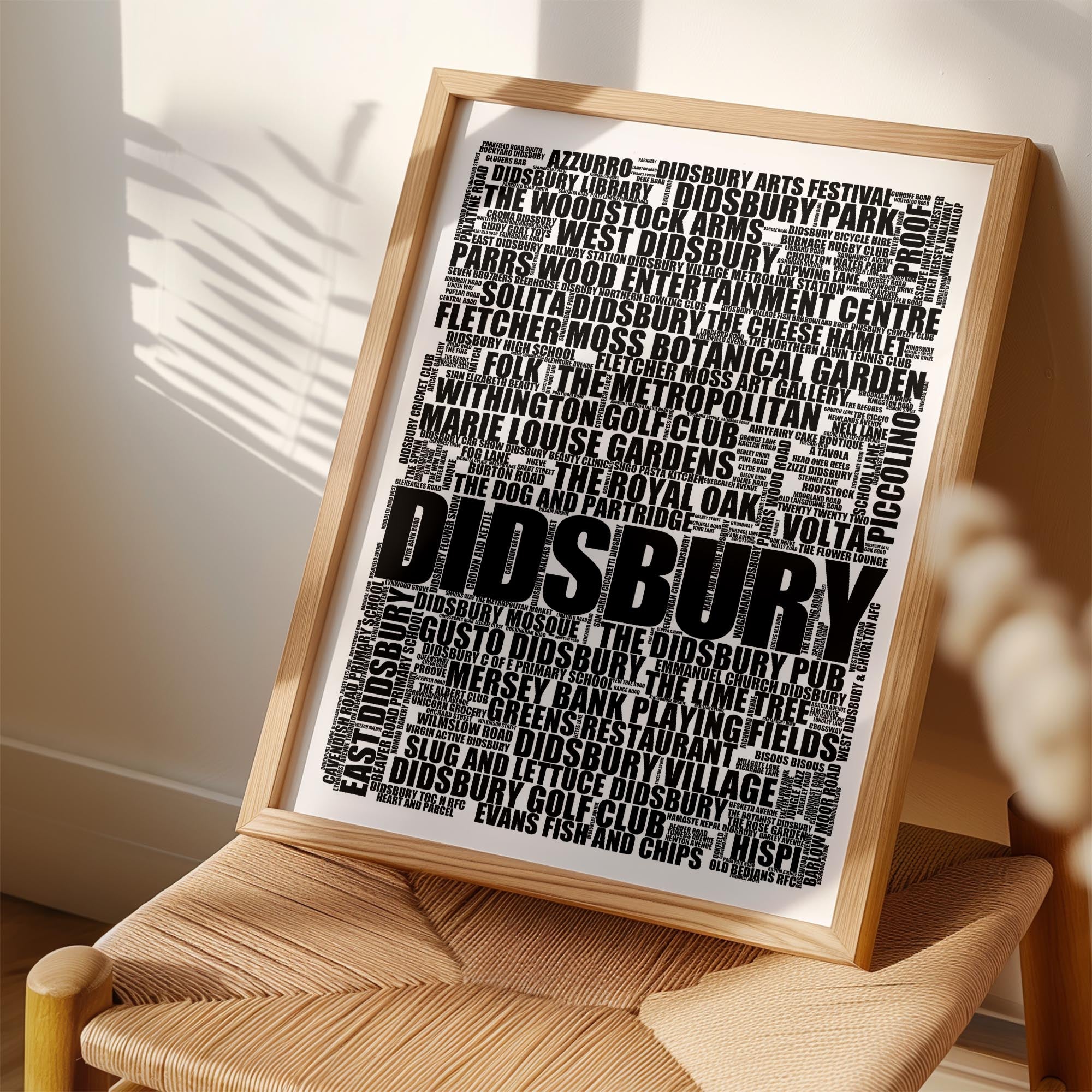 Didsbury - Premium Typographic Word Cloud Prints, Posters & Gifts