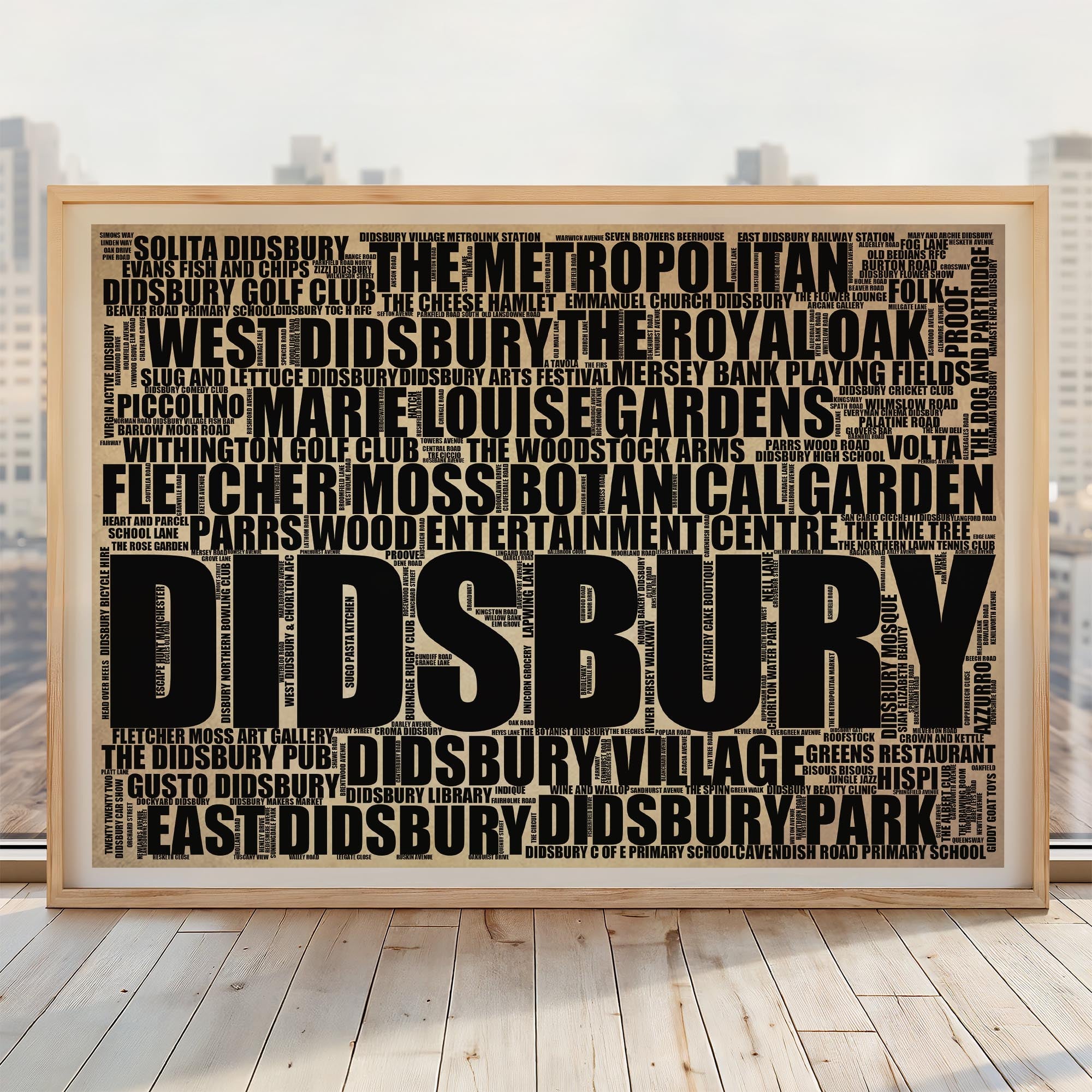 Didsbury - Premium Typographic Word Cloud Prints, Posters & Gifts