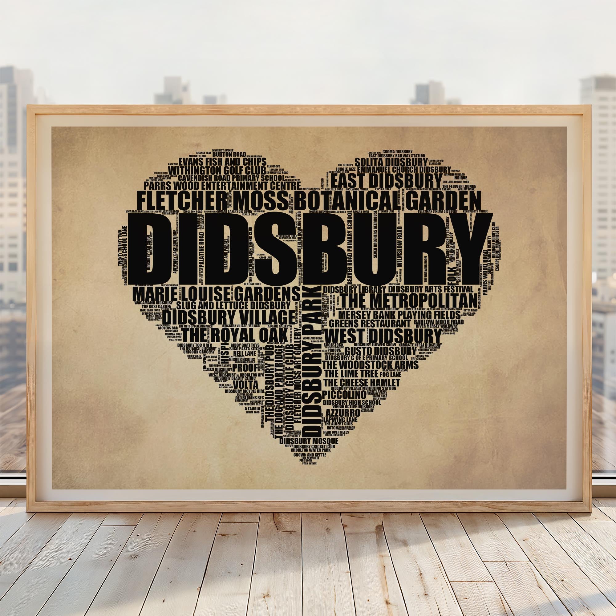 Didsbury - Premium Typographic Word Cloud Prints, Posters & Gifts