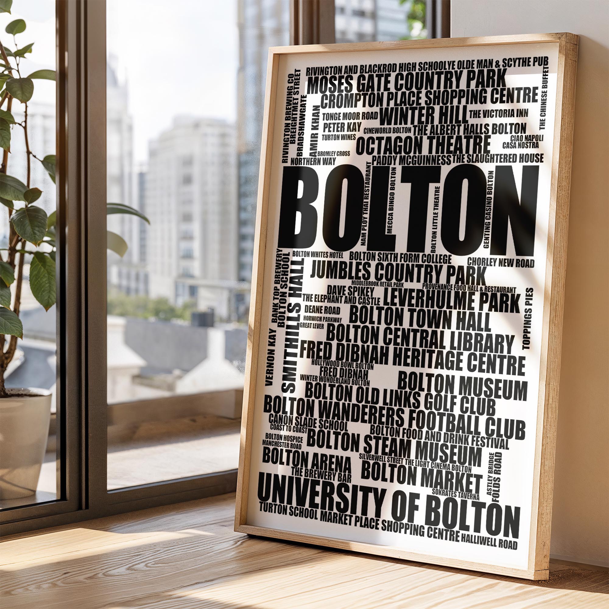 Bolton - Premium Typographic Word Cloud Prints, Posters & Gifts