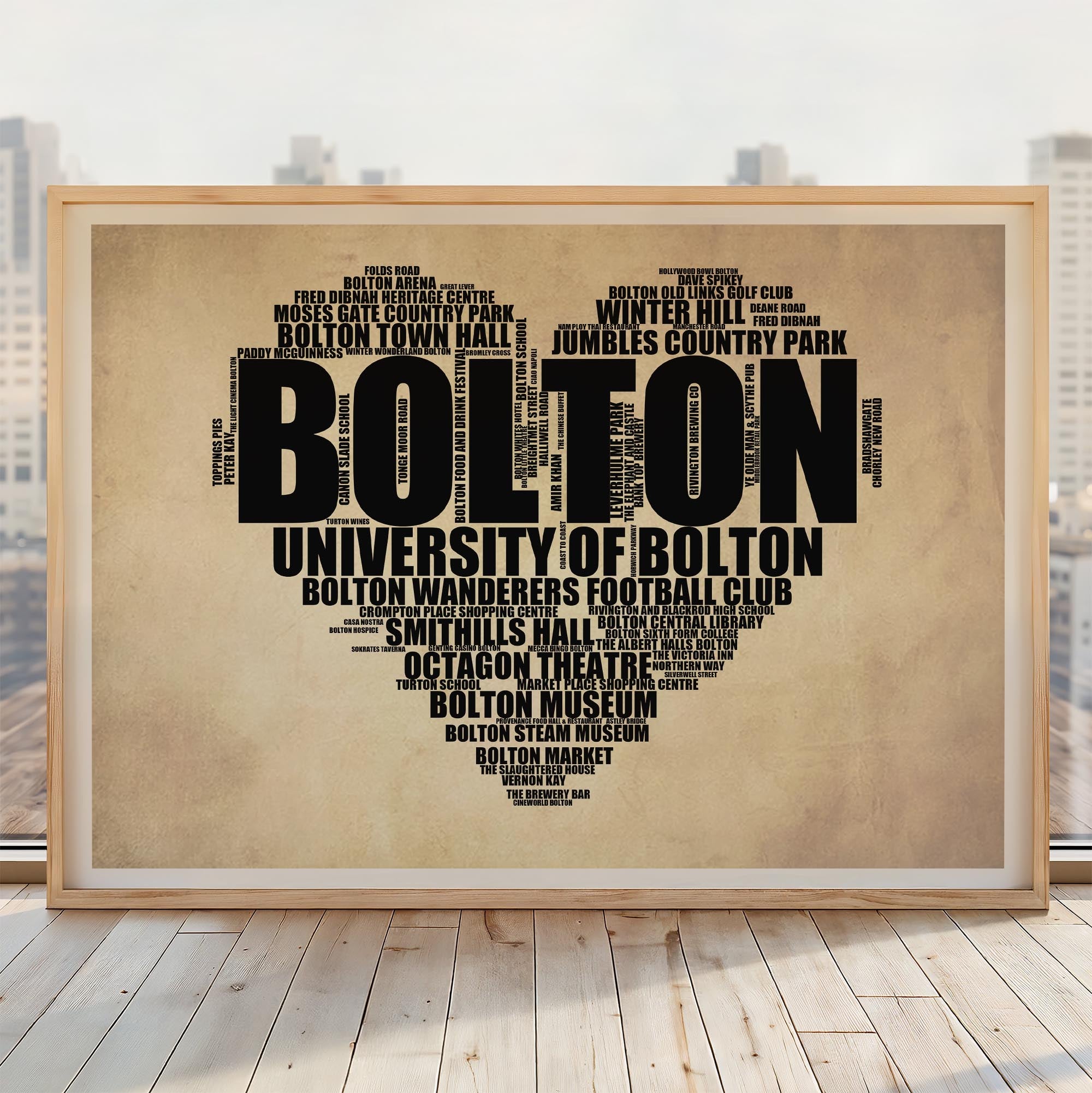 Bolton - Premium Typographic Word Cloud Prints, Posters & Gifts