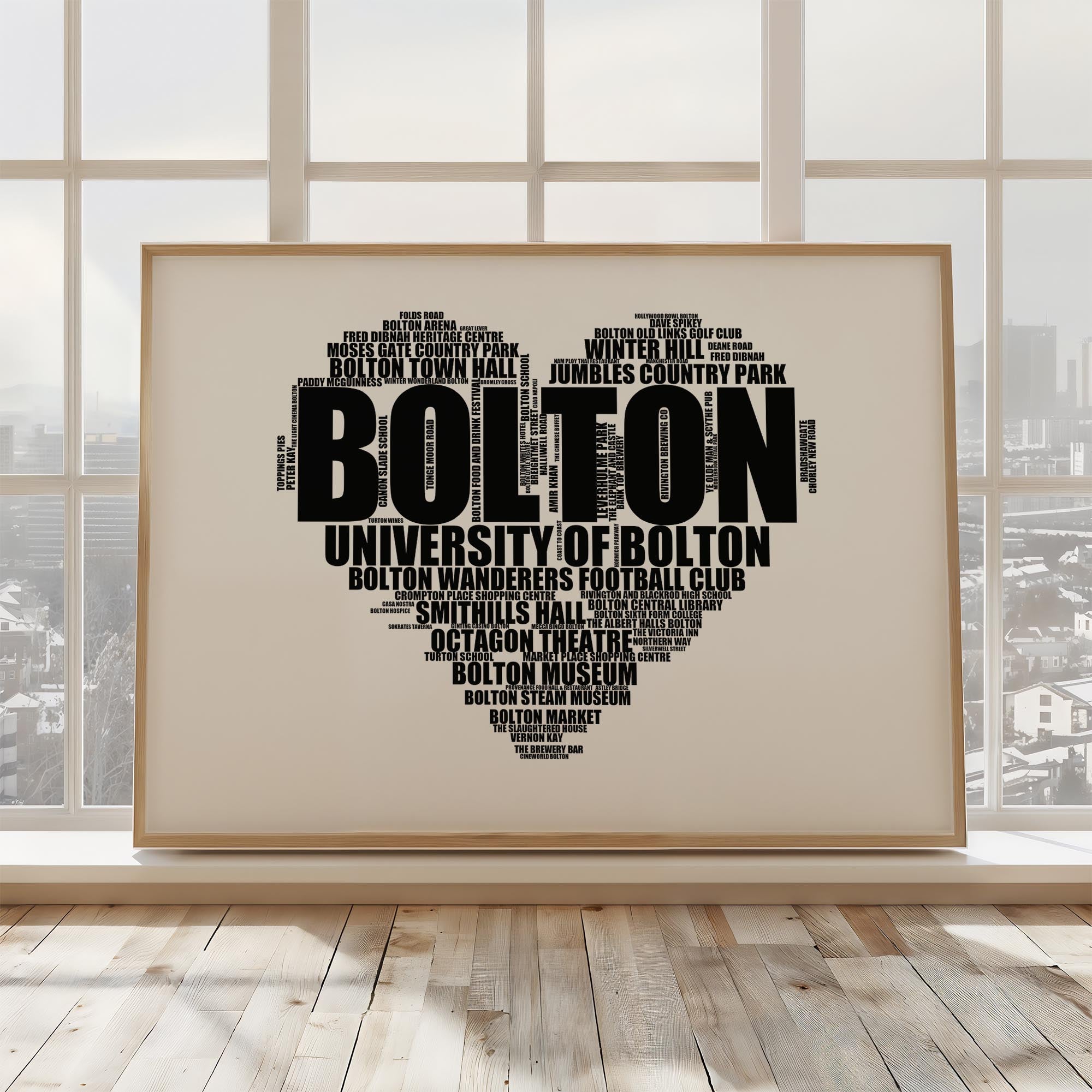 Bolton - Premium Typographic Word Cloud Prints, Posters & Gifts