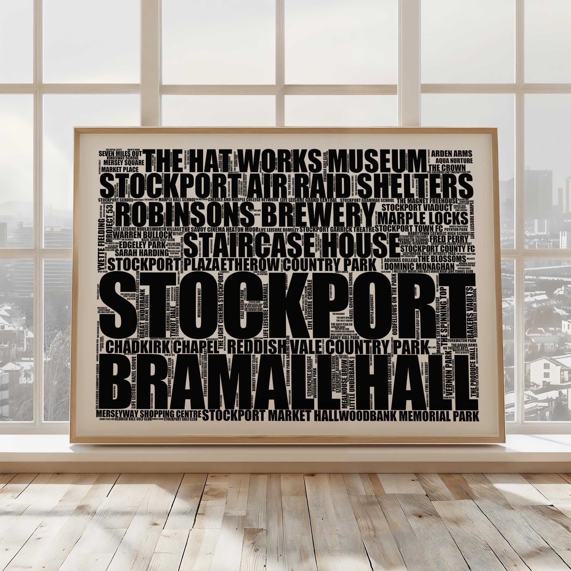 Stockport - Premium Typographic Word Cloud Prints, Posters & Gifts