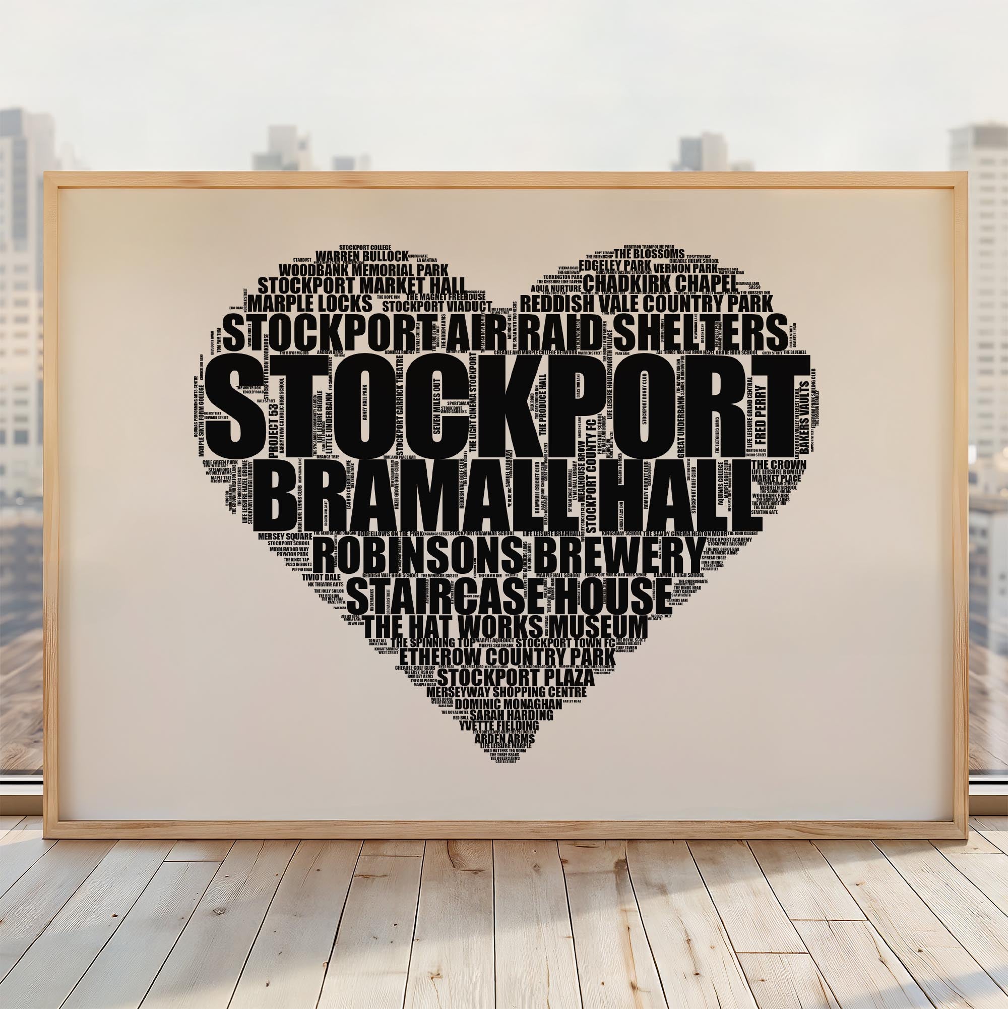 Stockport - Premium Typographic Word Cloud Prints, Posters & Gifts
