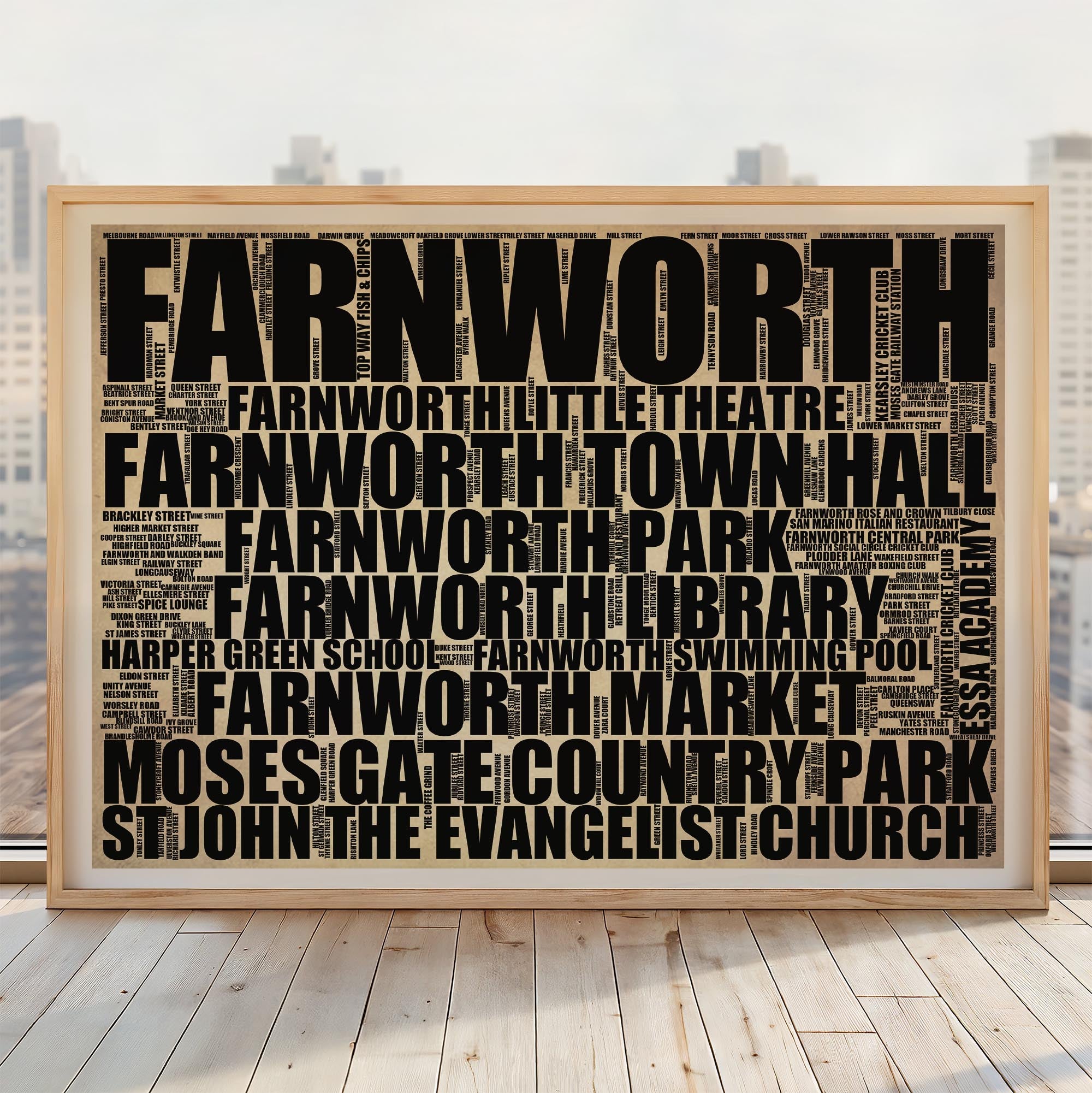 Farnworth - Premium Typographic Word Cloud Prints, Posters & Gifts